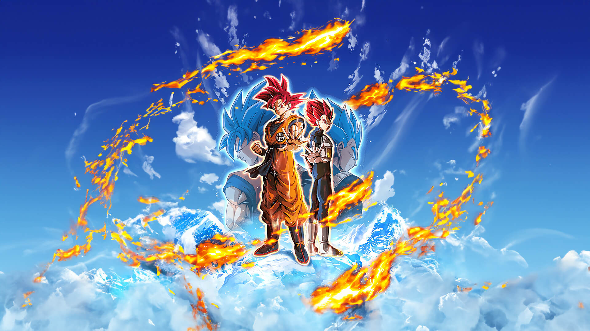 Son Goku SS Divin et Vegeta SS Divin, infini pouvoir saiyan 