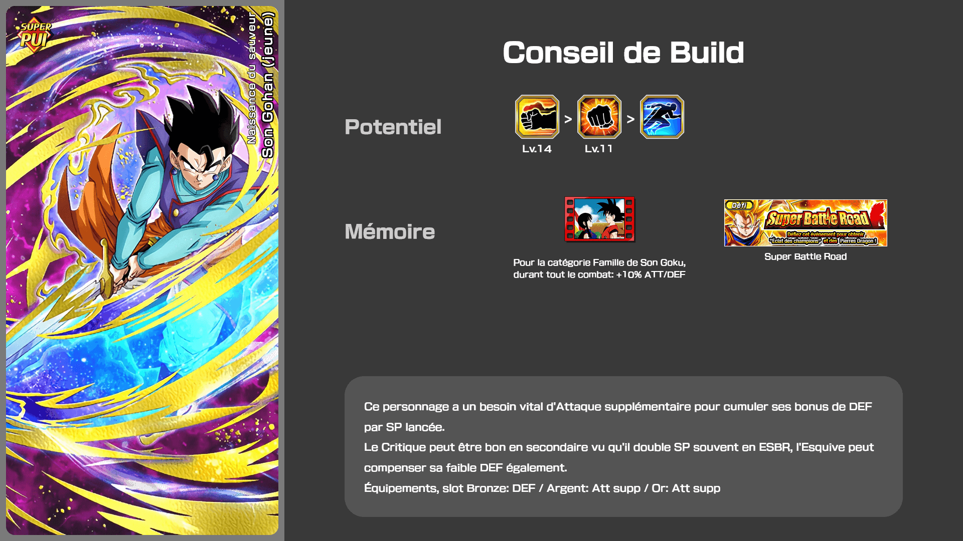Fiche n°2Son Gohan (jeune) : Naissance du sauveur
