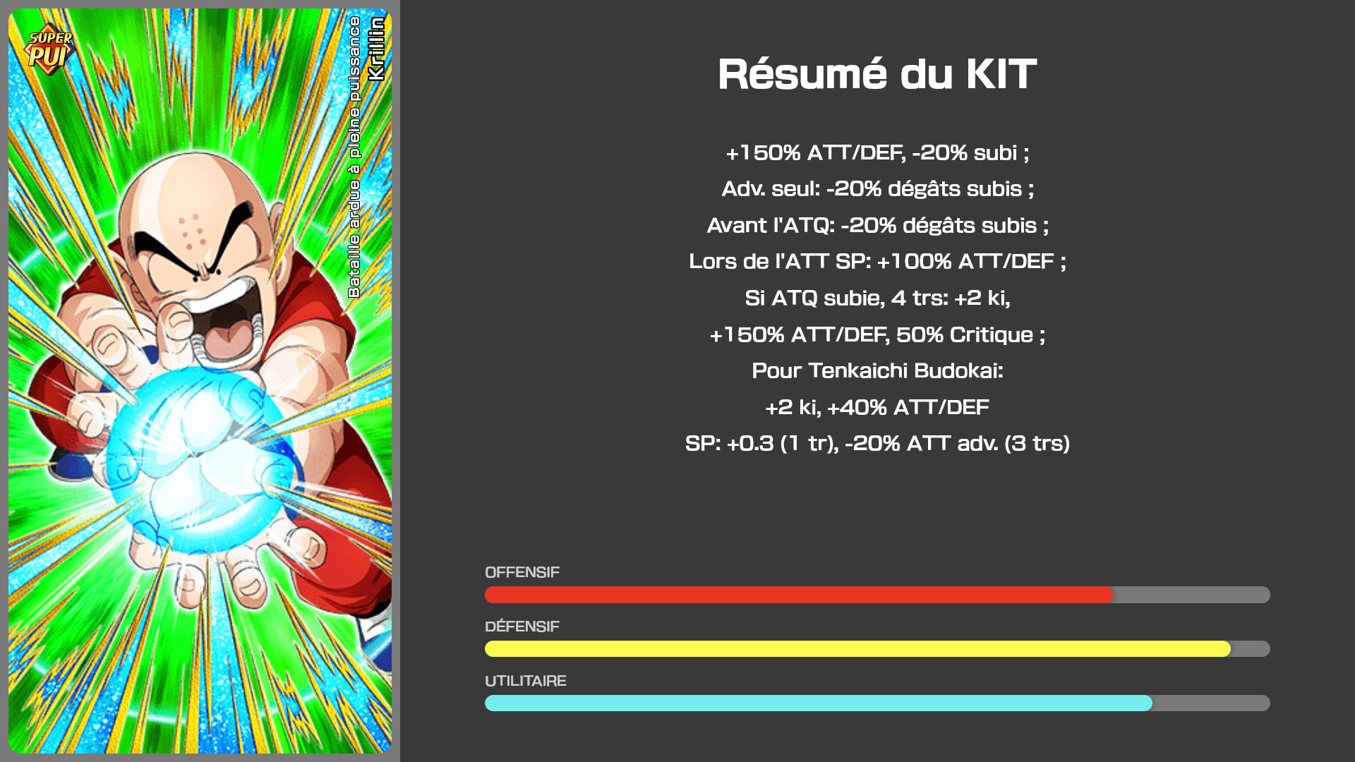 Fiche n°2Krillin : Bataille ardue à pleine puissance
