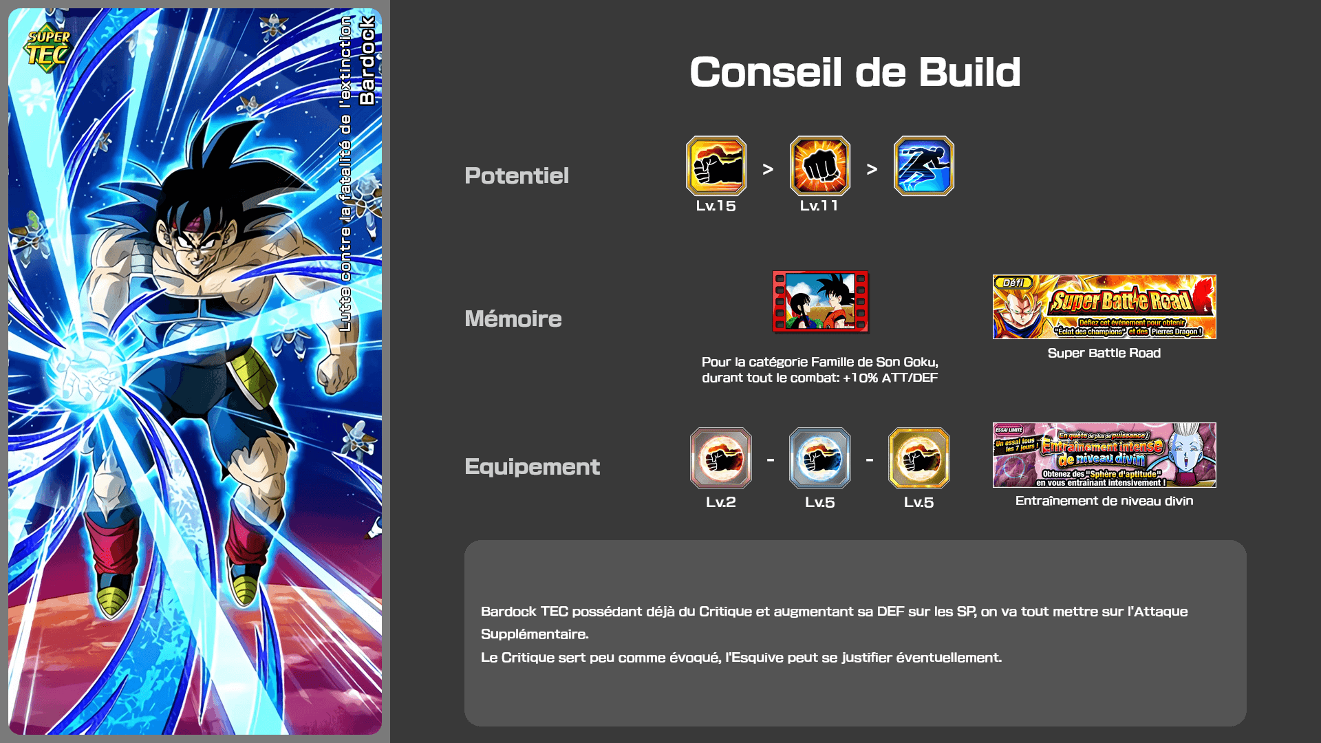 Fiche n°1Bardock : Lutte contre la fatalité de l'extinction