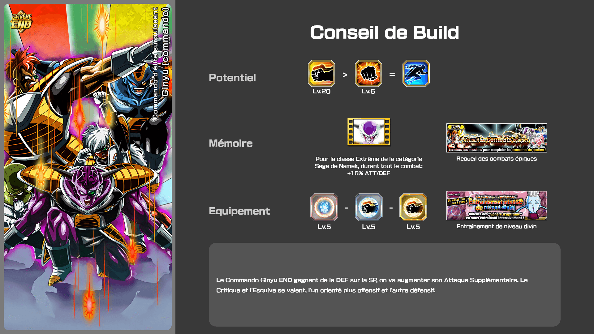 Fiche n°1Ginyu (commando) : Commando d'élite surpuissant