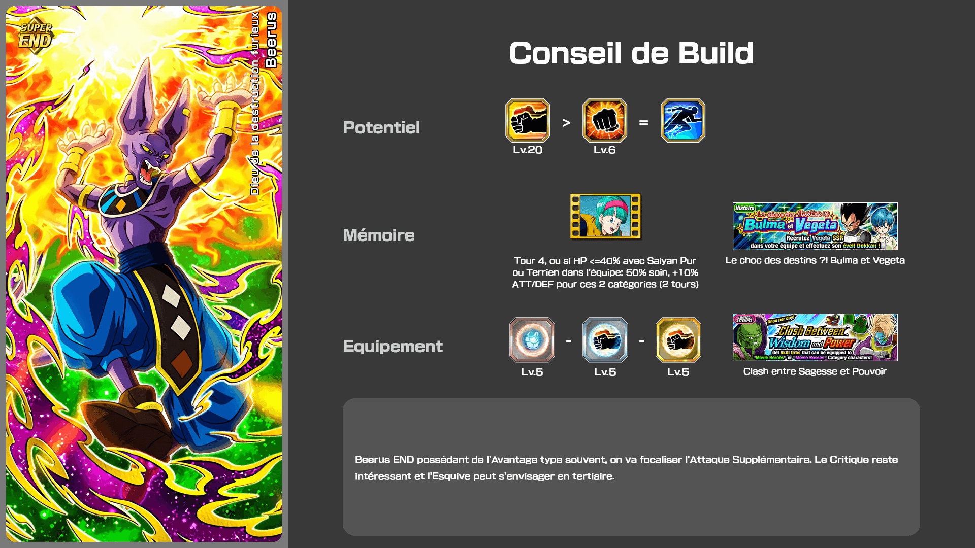Fiche n°2Beerus : Dieu de la destruction furieux