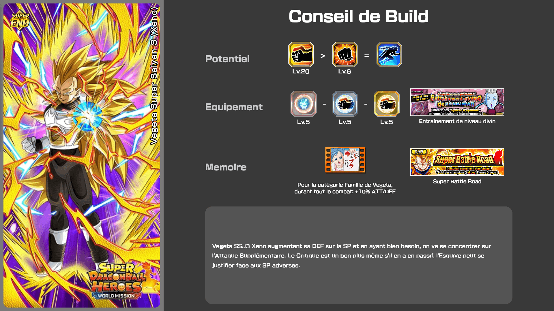 Fiche n°1Vegeta Super Saiyan 3 (Xeno) : Prince Inspirateur
