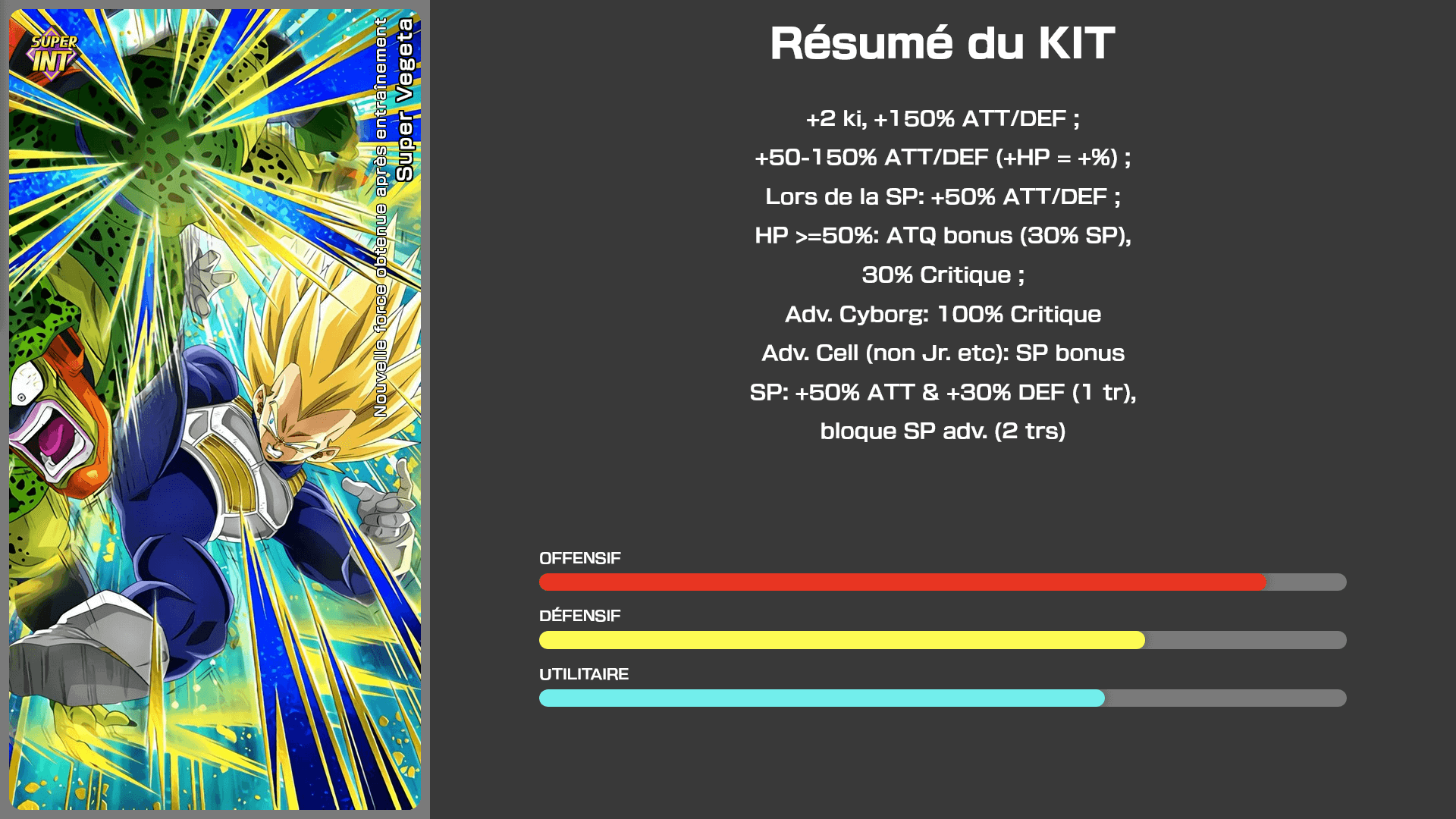 Fiche n°1Super Vegeta : Nouvelle force obtenue après entraînement