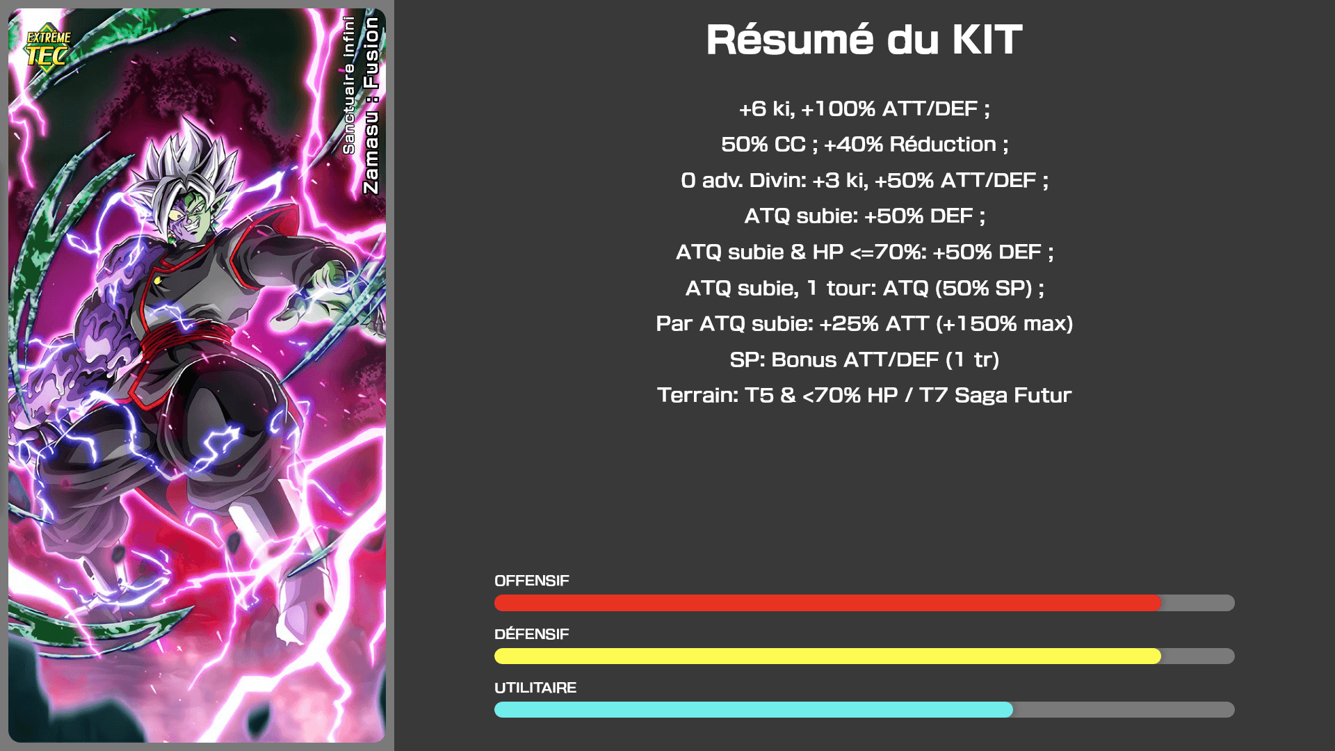 Fiche n°1Zamasu : Fusion : Sanctuaire infini