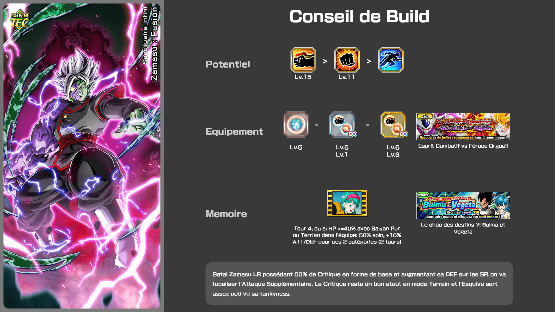 Fiche n°2Zamasu : Fusion : Sanctuaire infini