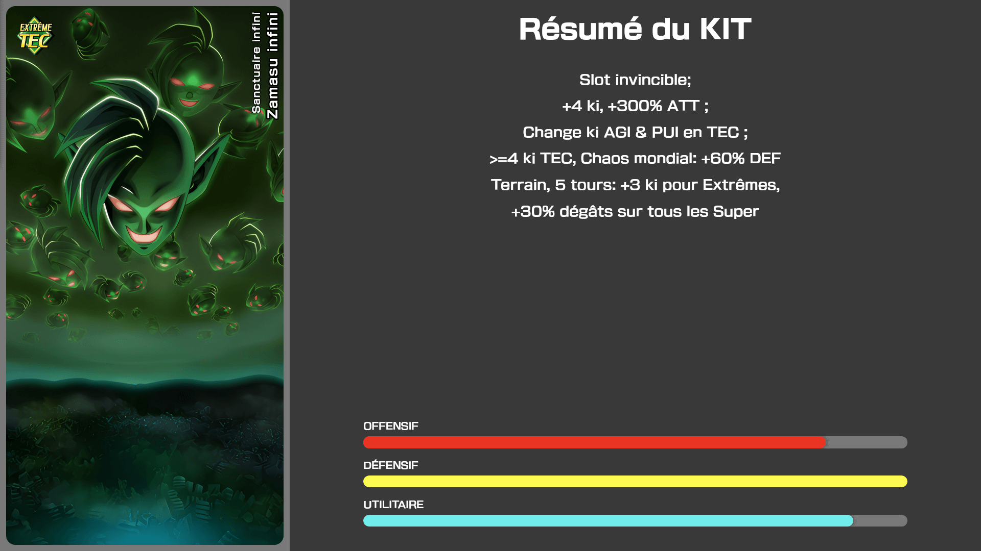 Fiche n°1Zamasu infini : Sanctuaire infini