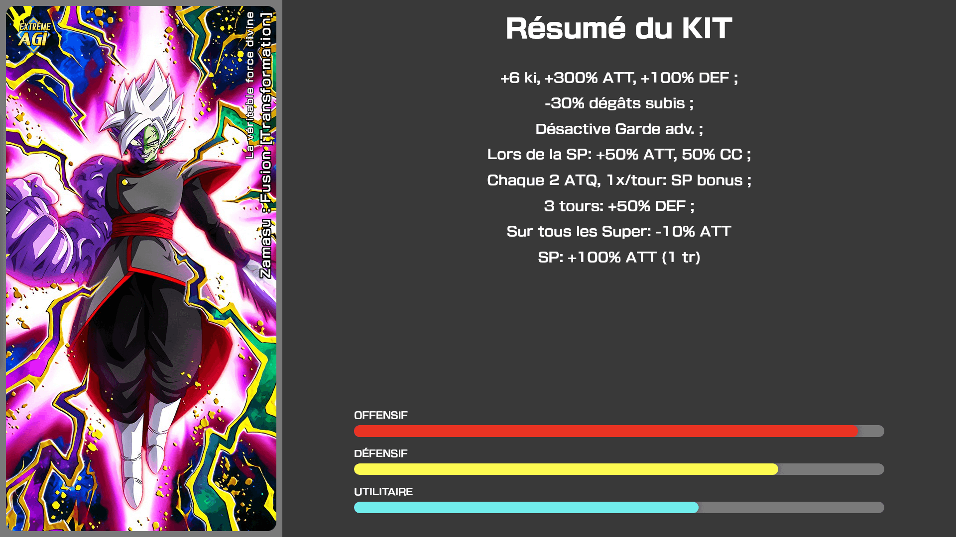 Fiche n°1Zamasu [Mutation] : Le vrai pouvoir de Dieu