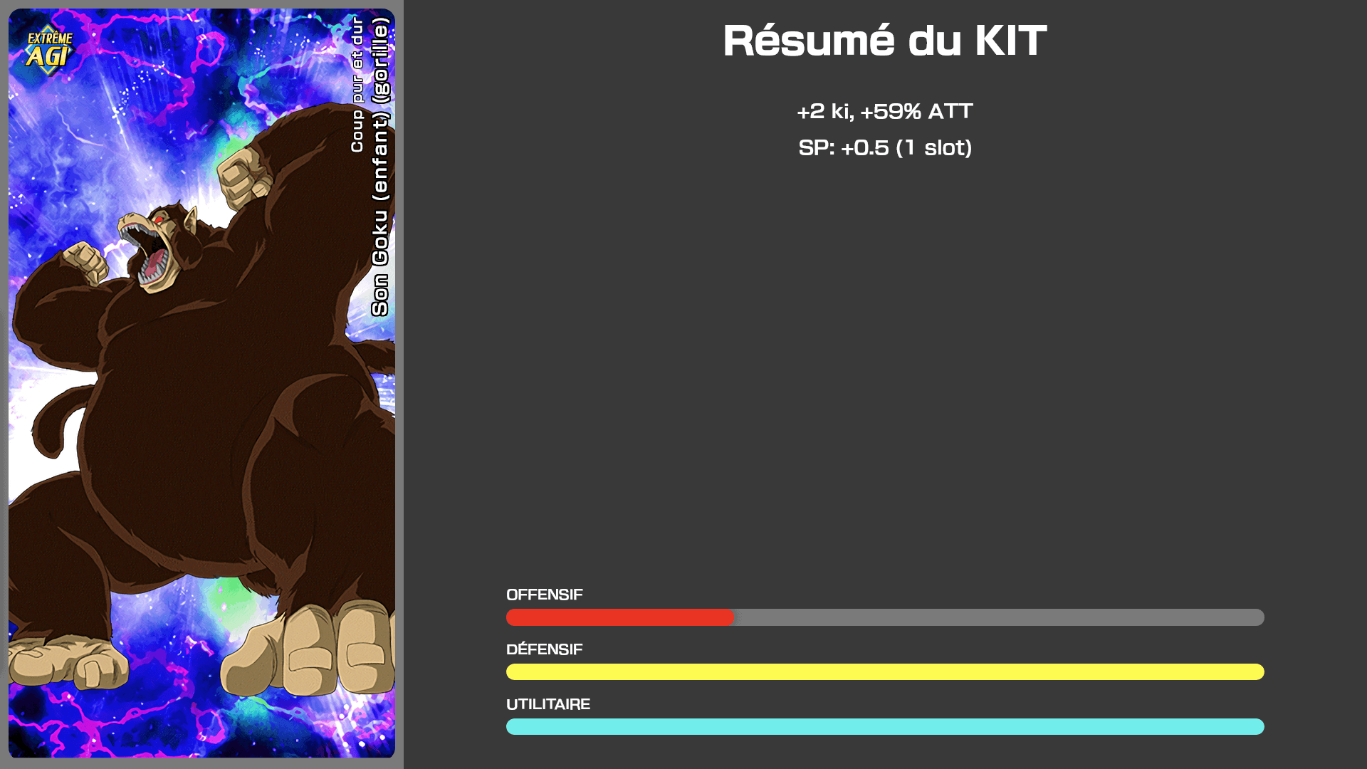 Fiche n°1Son Goku (enfant) (gorille) [Oozaroo AGI] : Coup pur et dur