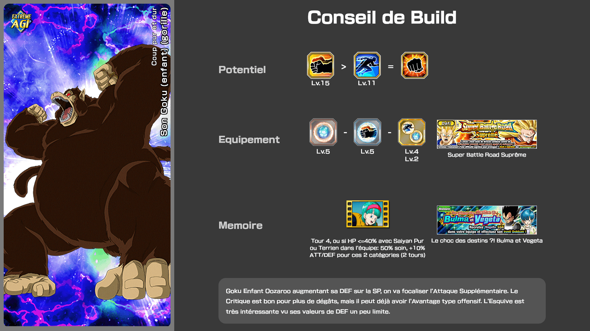 Fiche n°2Son Goku (enfant) (gorille) [Oozaroo AGI] : Coup pur et dur