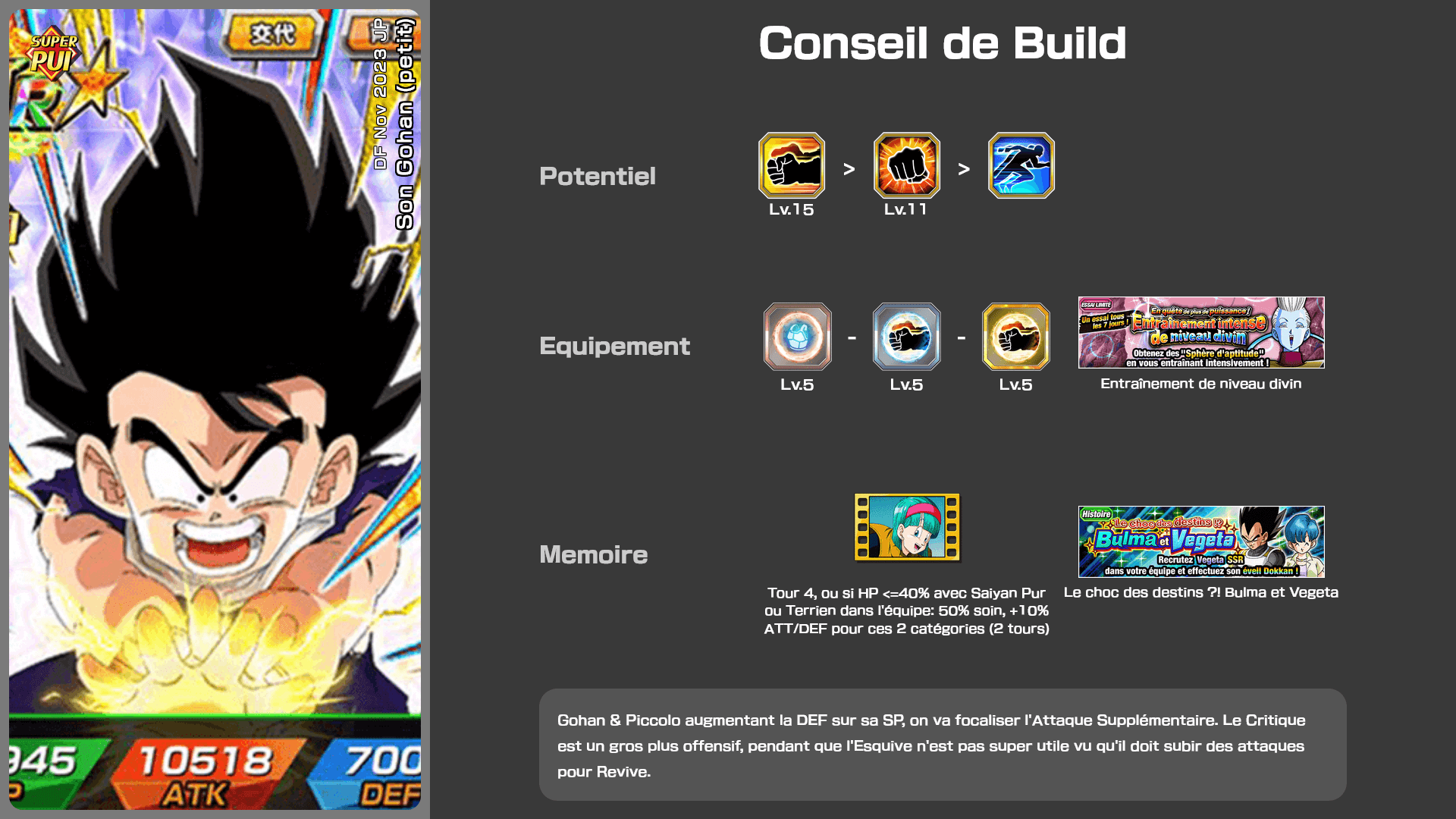 Fiche n°2Son Gohan (petit) [Switch] : Défense acharnée