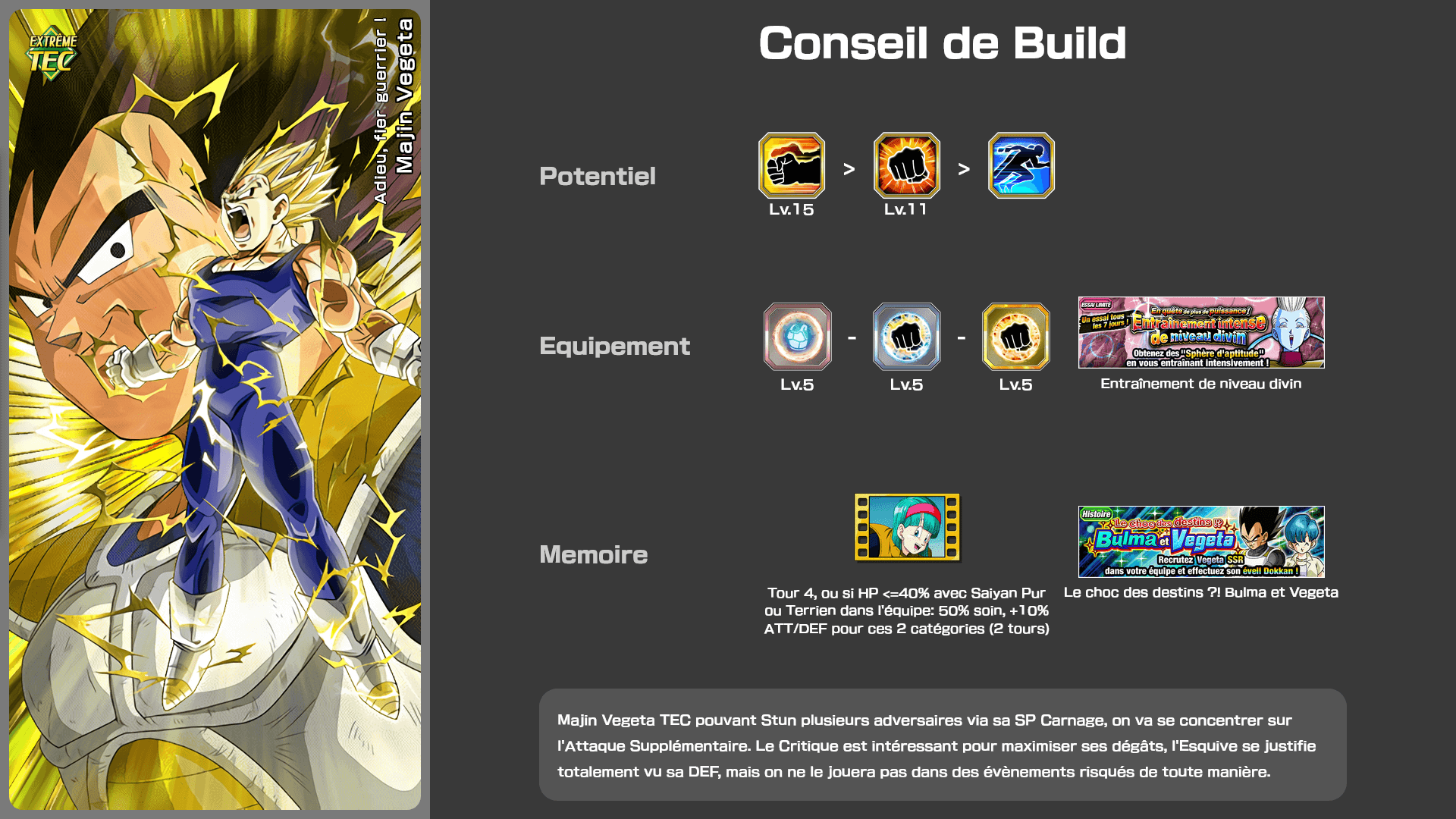 Fiche n°2Majin Vegeta : Adieu, fier guerrier !
