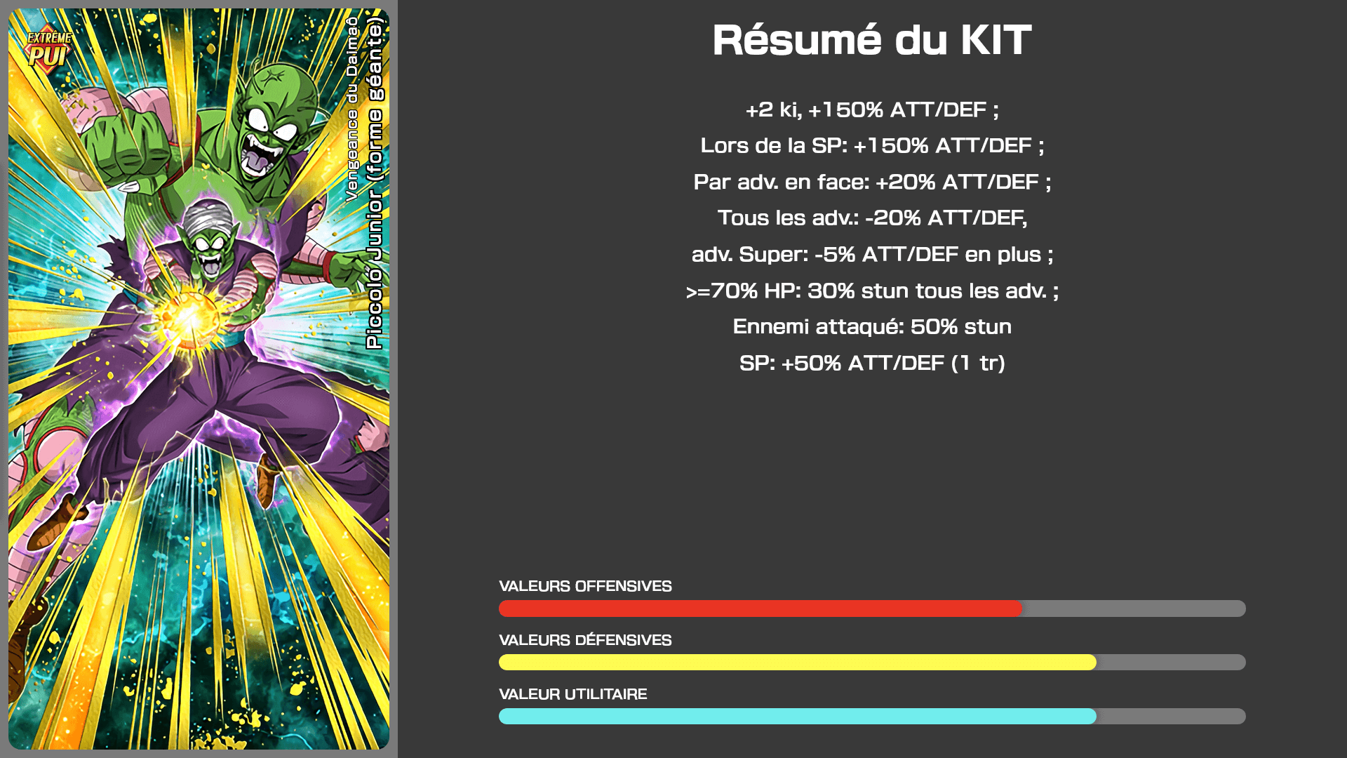 Fiche n°1Piccolo Junior (forme géante) : Vengeance du Daimaô