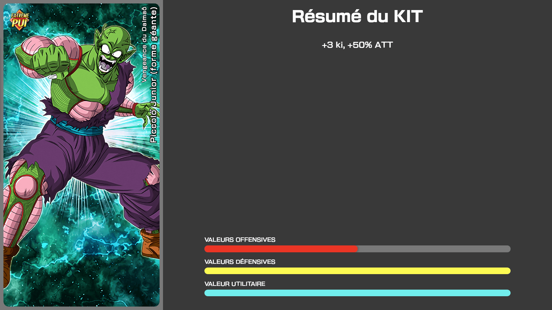 Fiche n°1Piccolo Junior (forme géante) [Géant] : Vengeance du Daimaô