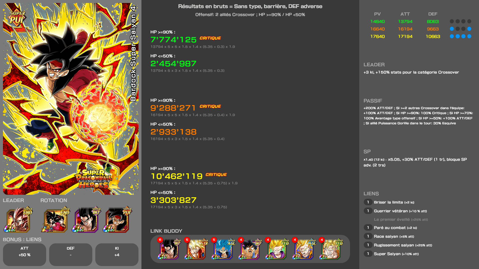 Fiche n°1Bardock Super Saiyan 4 : Instincts pour la lutte contre le destin
