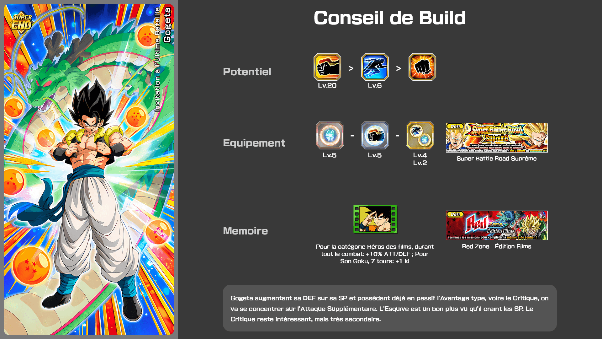 Fiche n°2Gogeta : Invitation au combat ultime