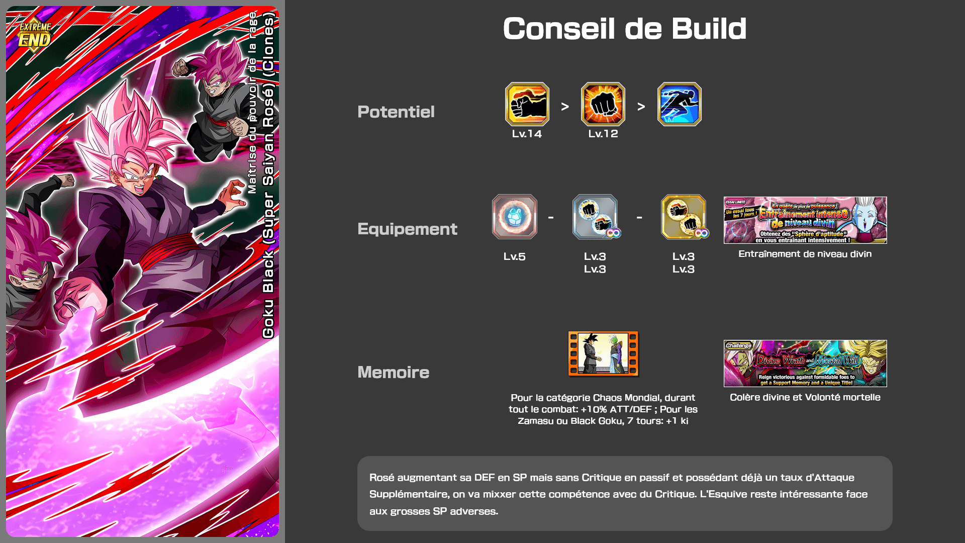 Fiche n°2Goku Black (Super Saiyan Rosé) (Clones) : Maîtrise de la puissance nommée colère