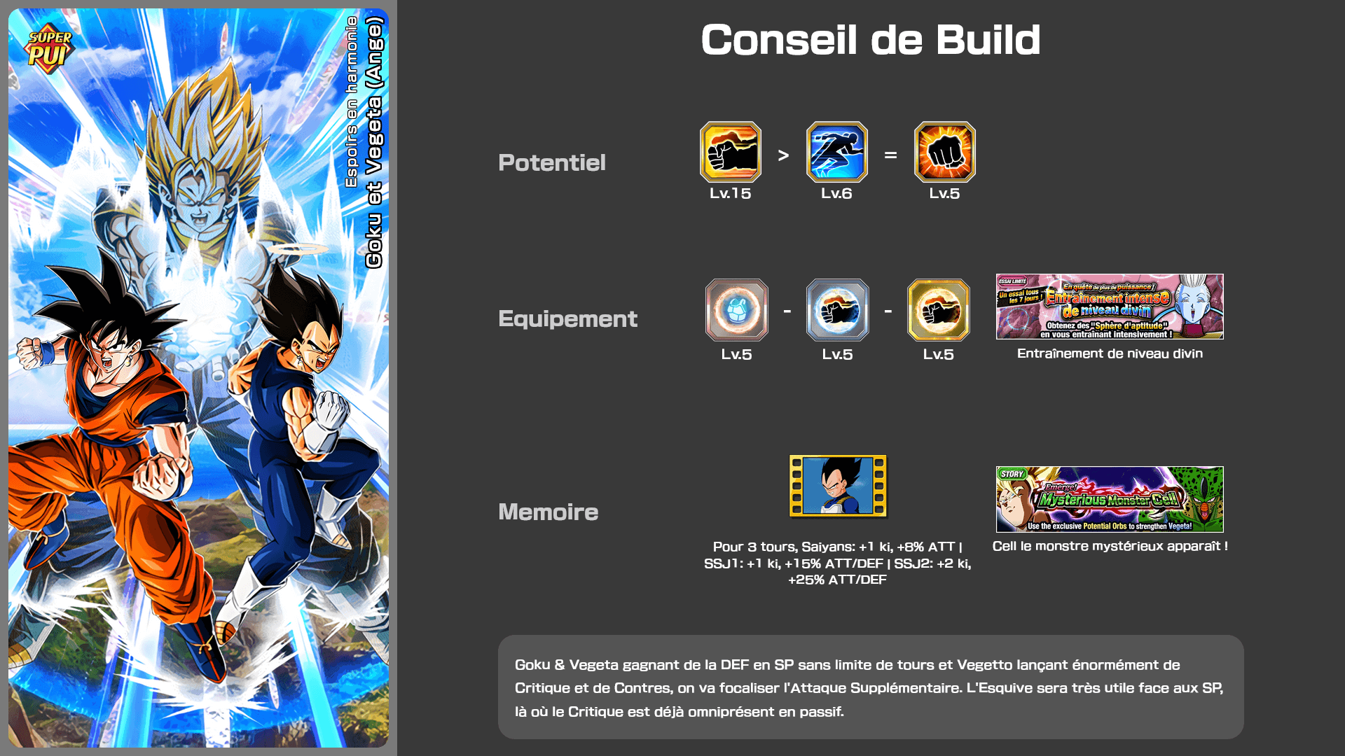 Fiche n°2Son Goku et Vegeta (Ange) : Espoirs en harmonie
