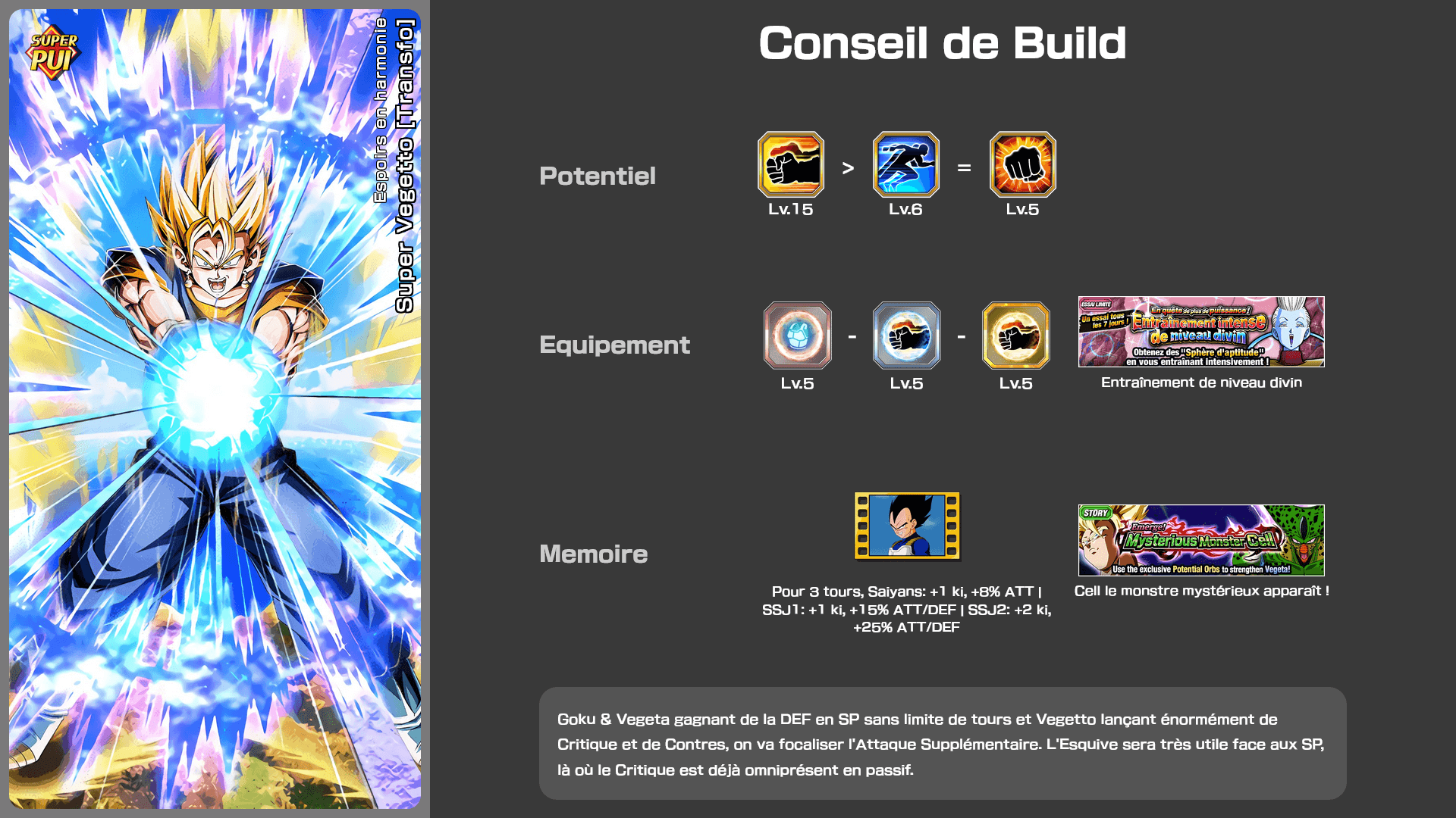 Fiche n°2Super Vegetto [Transfo] : Espoirs en harmonie