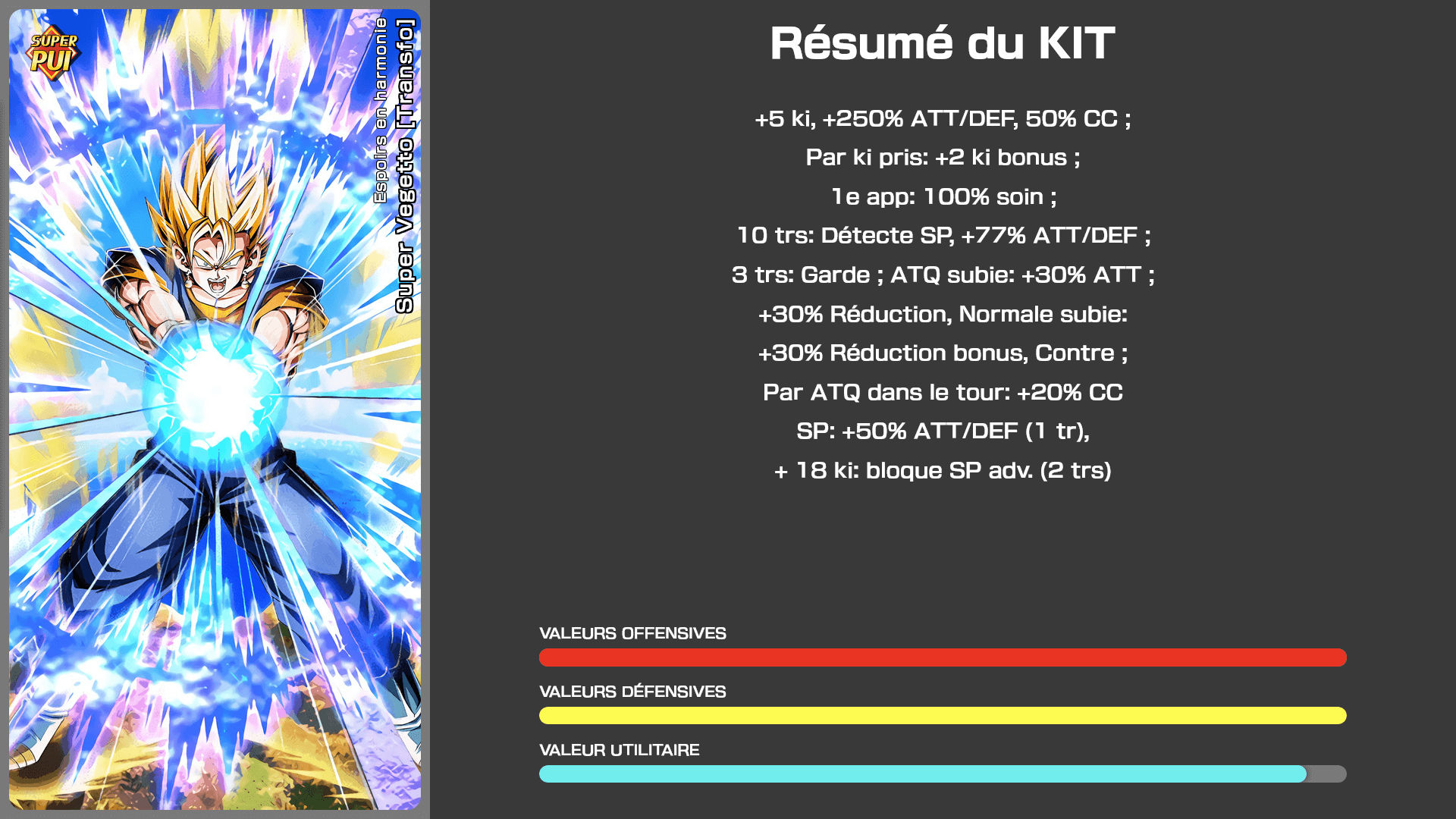 Fiche n°1Super Vegetto [Transfo] : Espoirs en harmonie