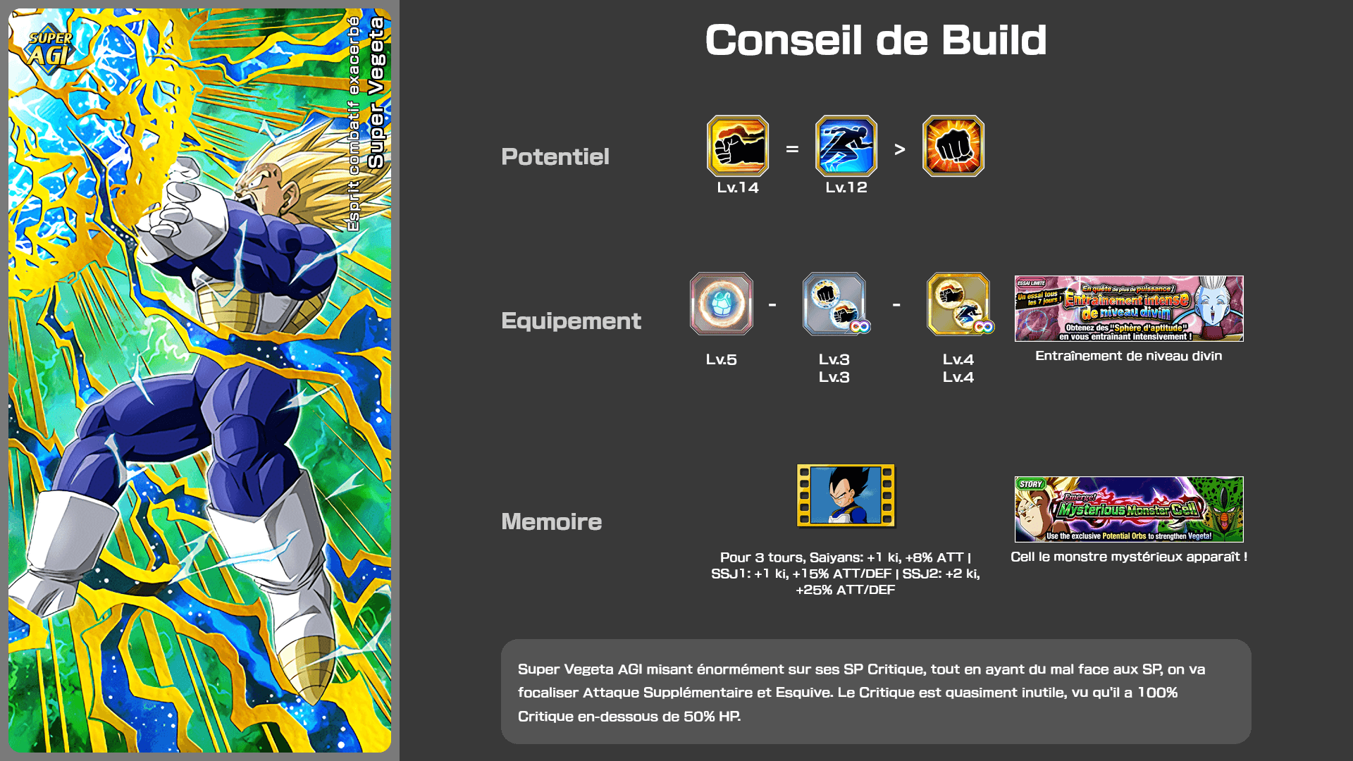 Fiche n°2Super Vegeta : Esprit combatif exacerbé