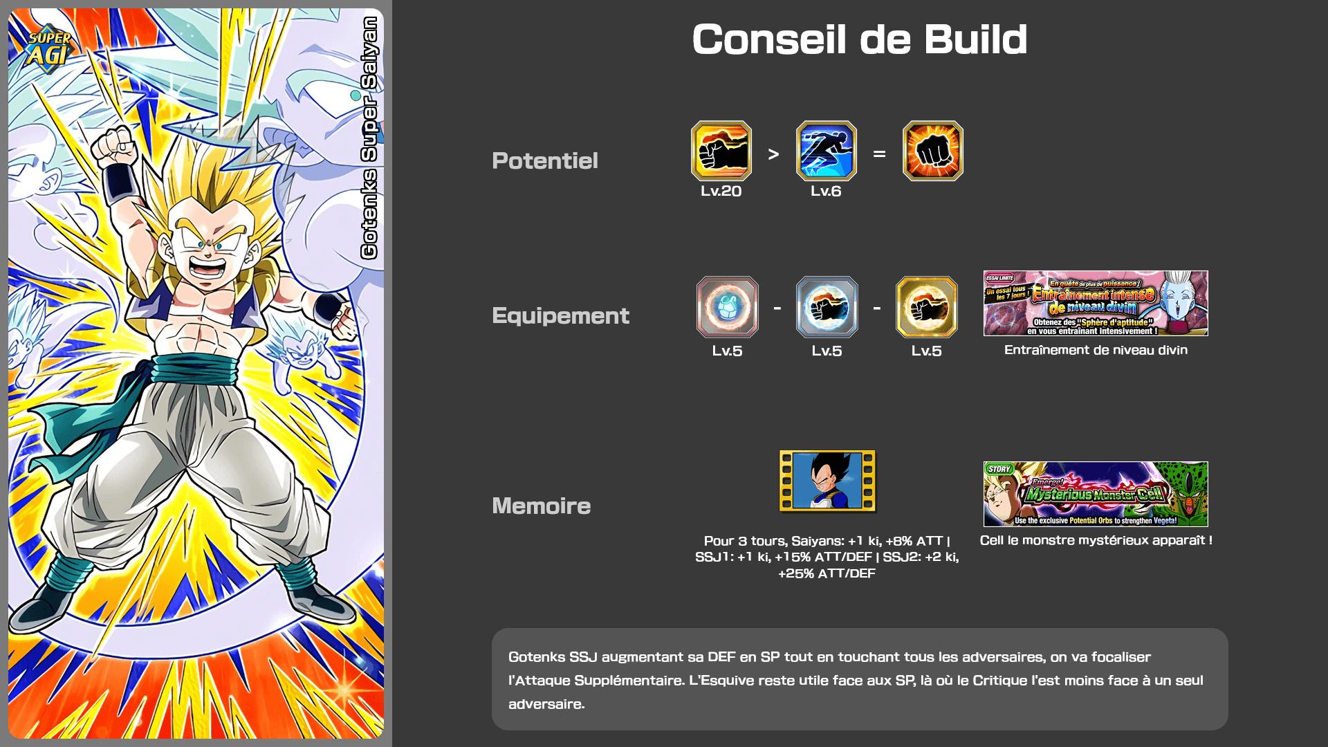 Fiche n°2Gotenks Super Saiyan : Coup de grâce déferlant