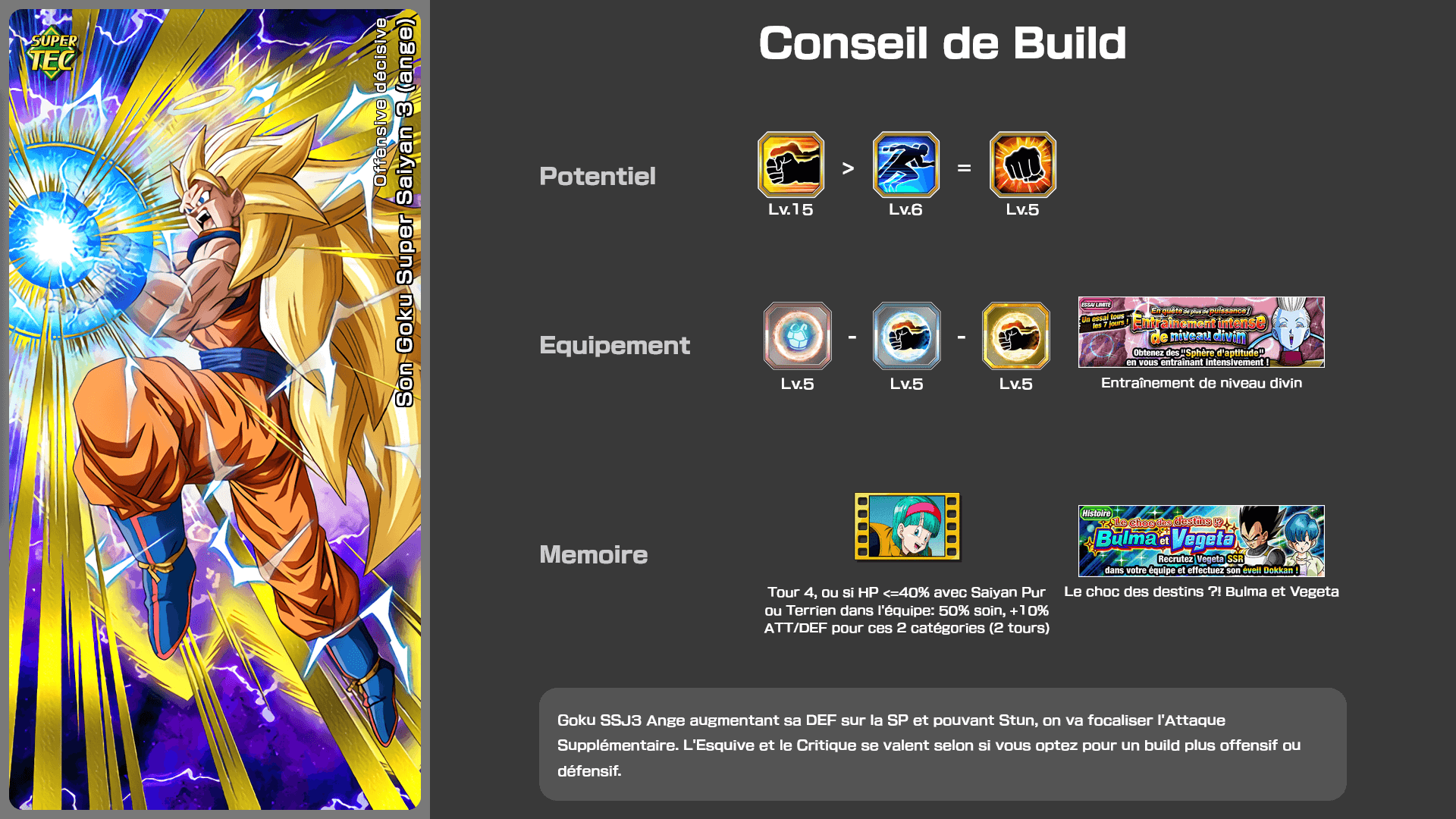 Fiche n°2Son Goku Super Saiyan 3 (ange) : Offensive décisive