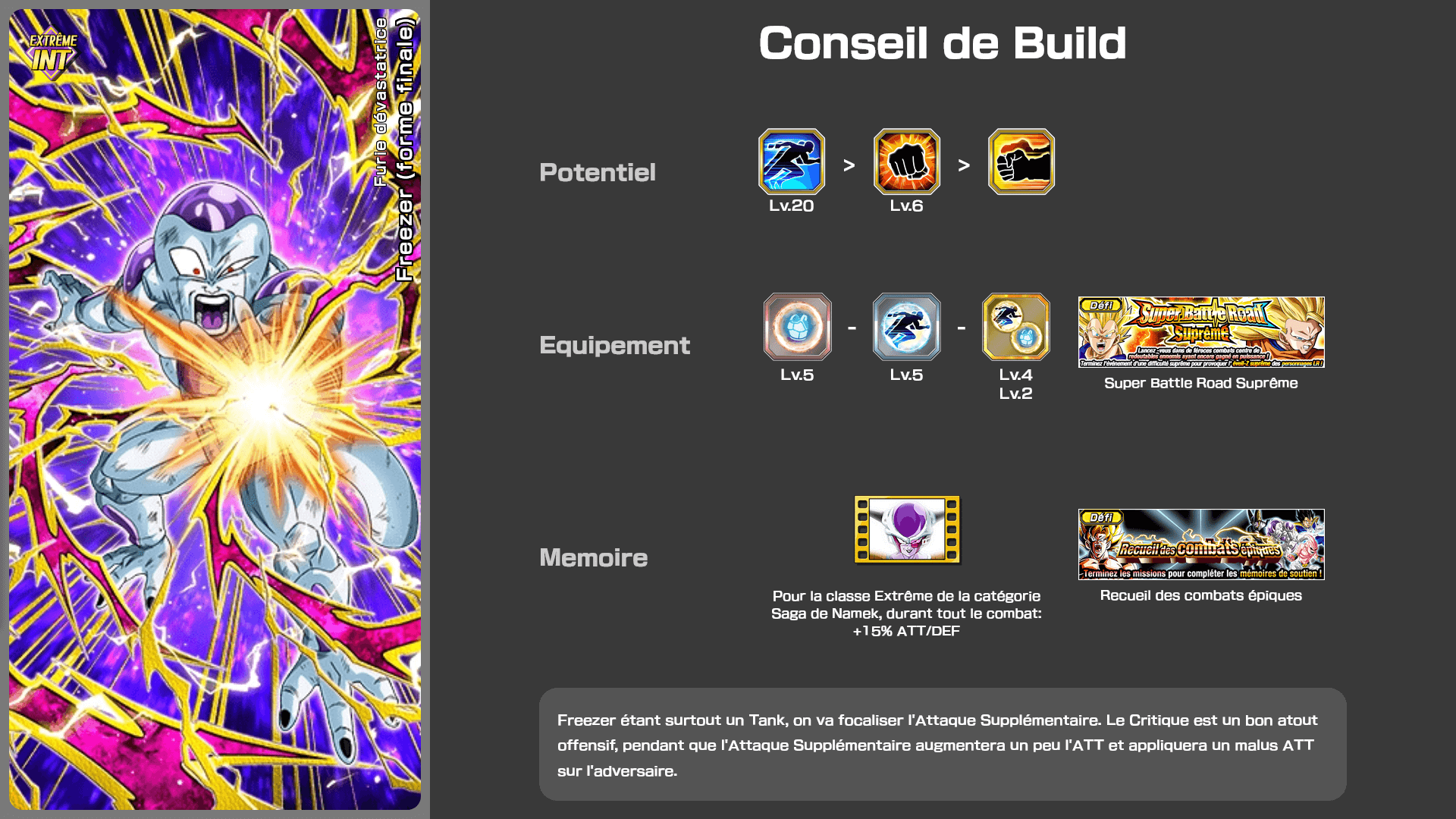 Fiche n°1Freezer (forme finale) : Furie dévastatrice