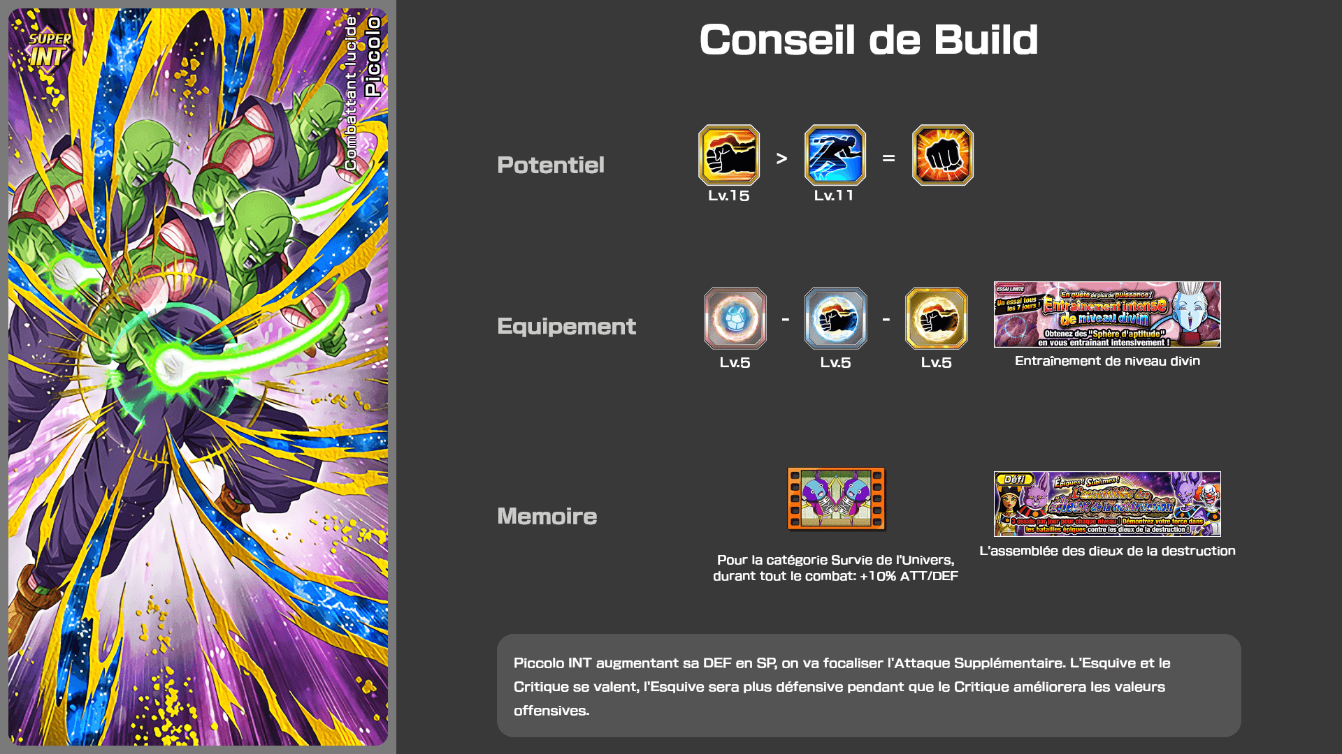 Fiche n°2Piccolo : Combattant lucide