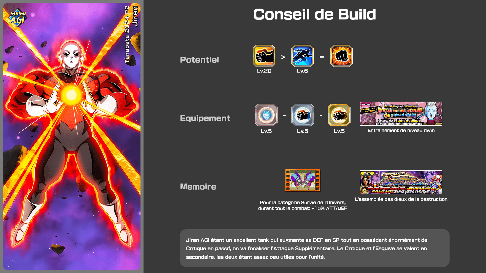 Fiche n°2Jiren : Pouvoir inébranlable de l'isolement