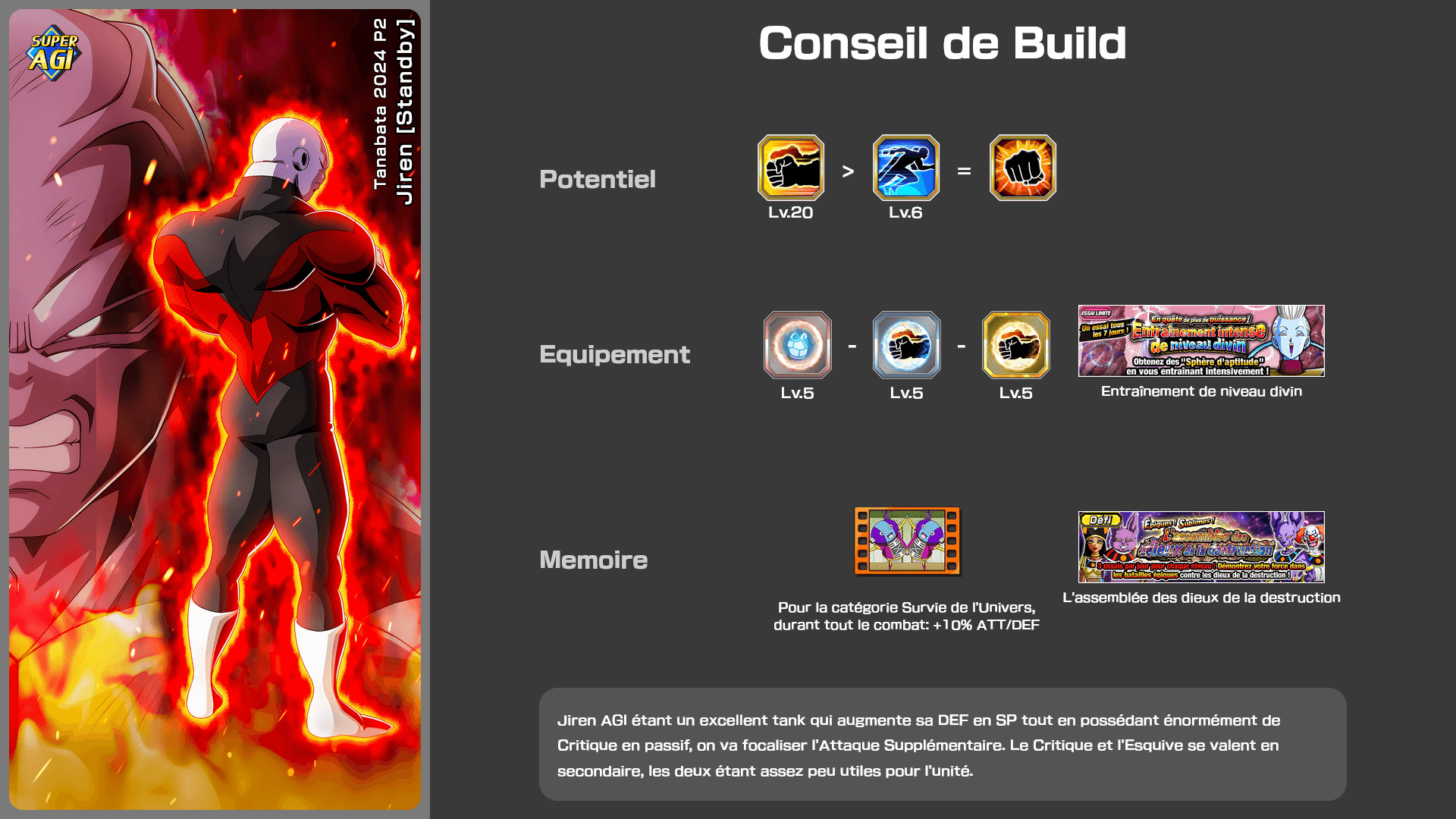 Fiche n°2Jiren [Standby] : Pouvoir inébranlable de l'isolement