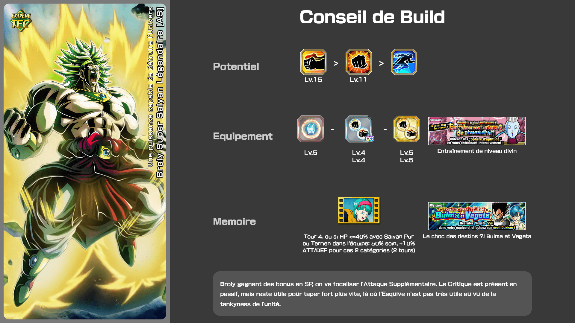 Fiche n°2Broly Super Saiyan Légendaire [AS] : Une puissance capable de détruire l'Univers