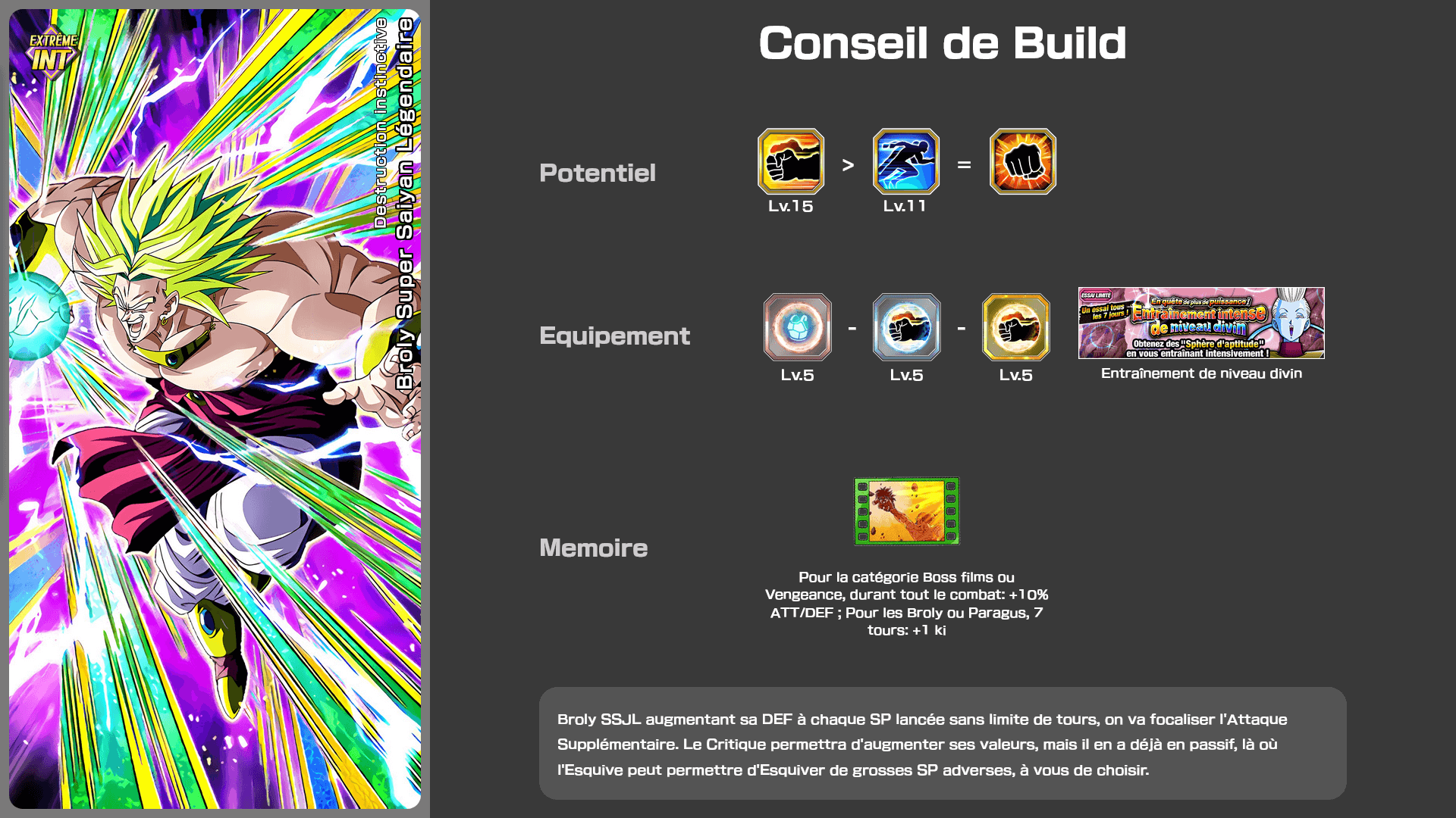 Fiche n°2Broly Super Saiyan Légendaire : Instinct destructeur