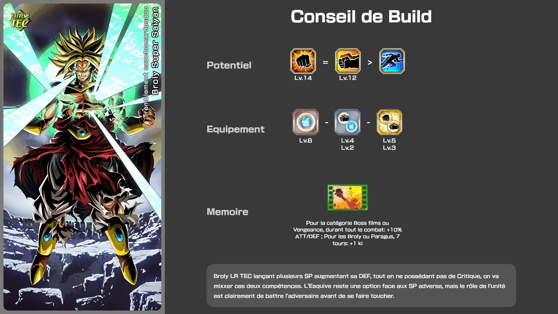 Fiche n°2Broly Super Saiyan : Tremblement cauchemardesque