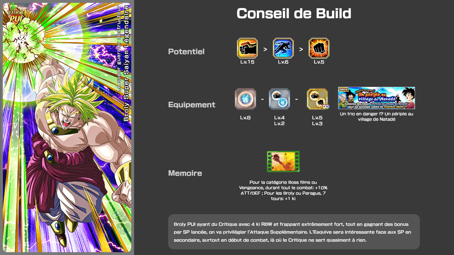 Fiche n°2Broly Super Saiyan Légendaire : Le super guerrier destructeur