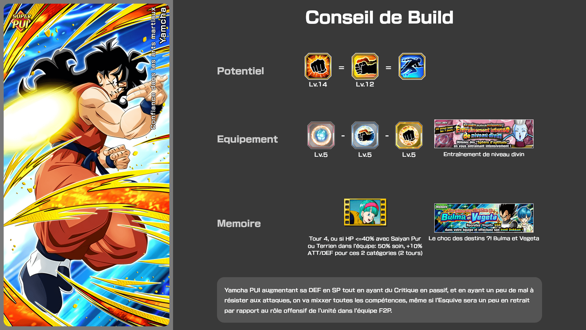 Fiche n°2Yamcha : Confiance dans les arts martiaux