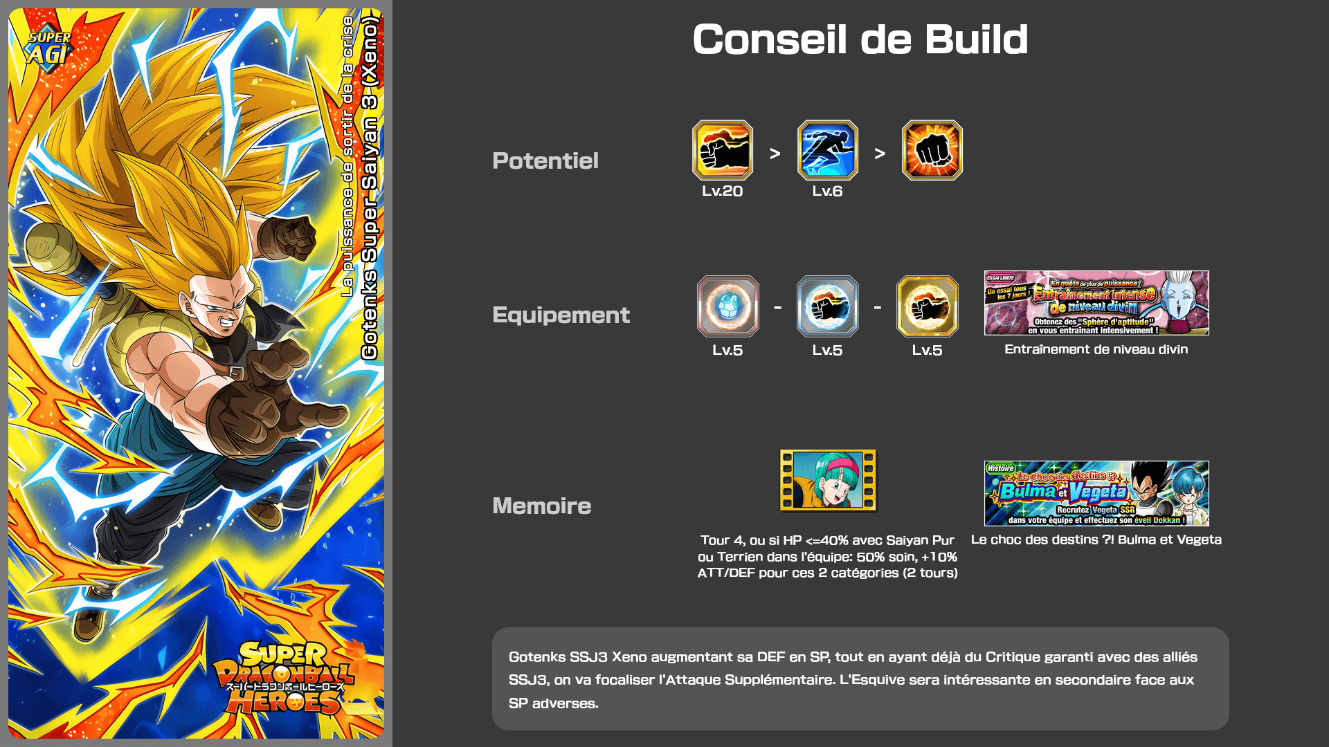 Fiche n°2Gotenks Super Saiyan 3 (Xeno) : La puissance de sortir de la crise