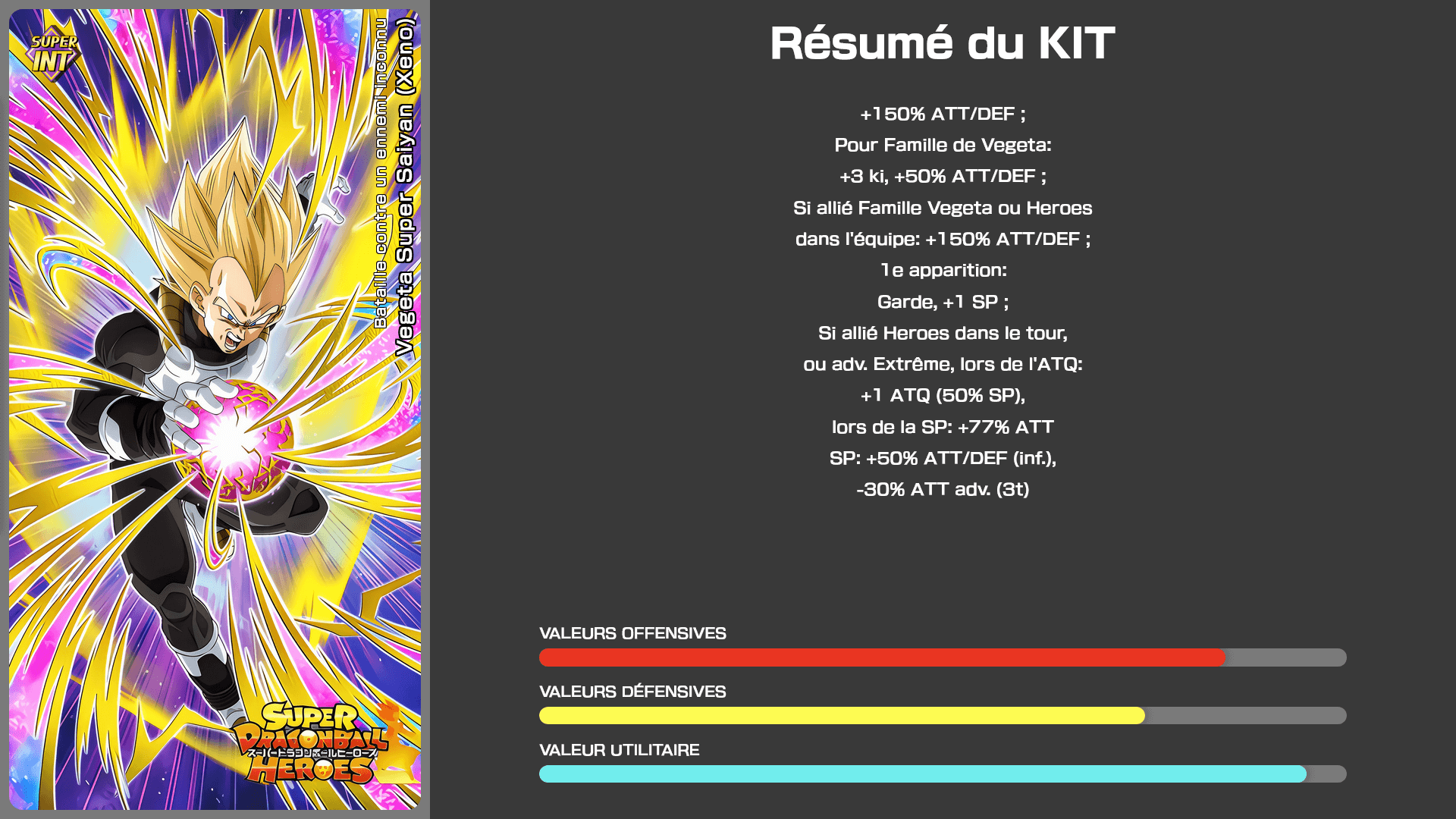 Fiche n°1Vegeta Super Saiyan (Xeno) : Bataille contre un ennemi inconnu