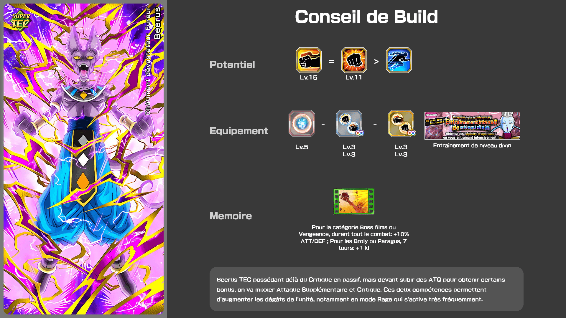 Fiche n°2Beerus : Châtiment dévastateur
