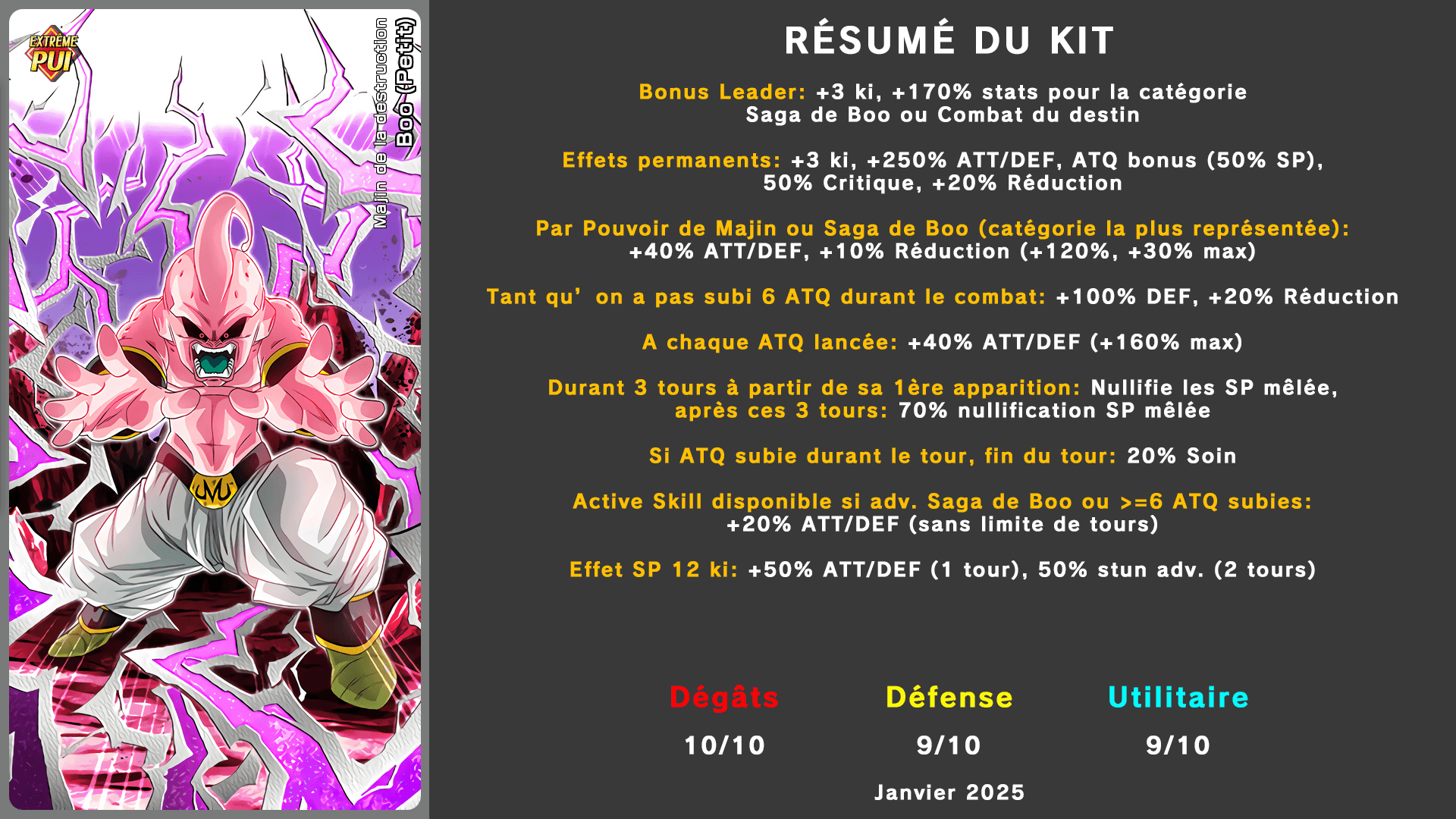 Fiche n°1Boo (Petit) : Majin facteur de destruction
