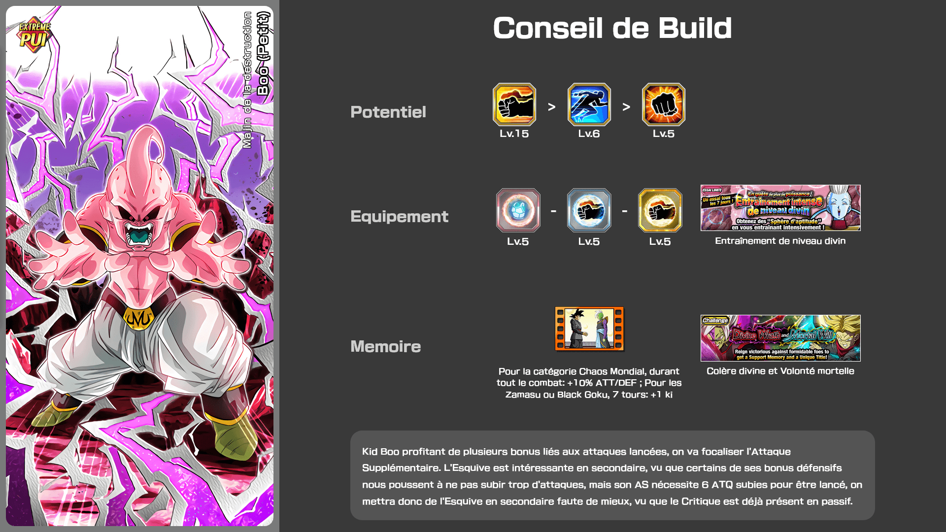 Fiche n°2Boo (Petit) : Majin facteur de destruction
