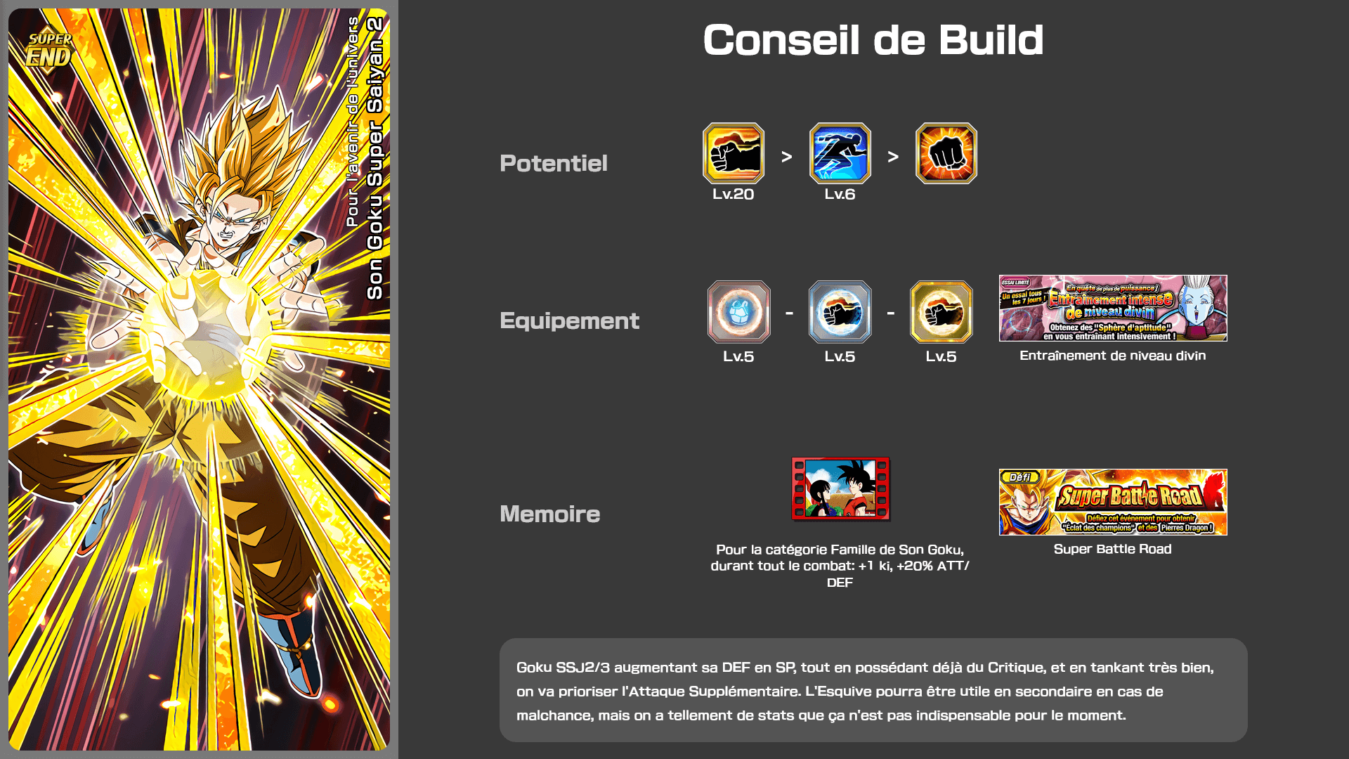 Fiche n°2Son Goku Super Saiyan 2 : Combat pour protéger le destin de l'Univers