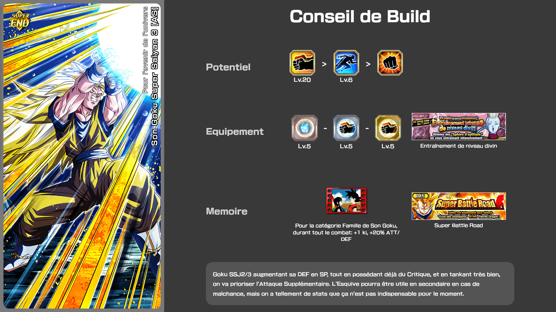 Fiche n°2Son Goku Super Saiyan 3 [AS] : Combat pour protéger le destin de l'Univers