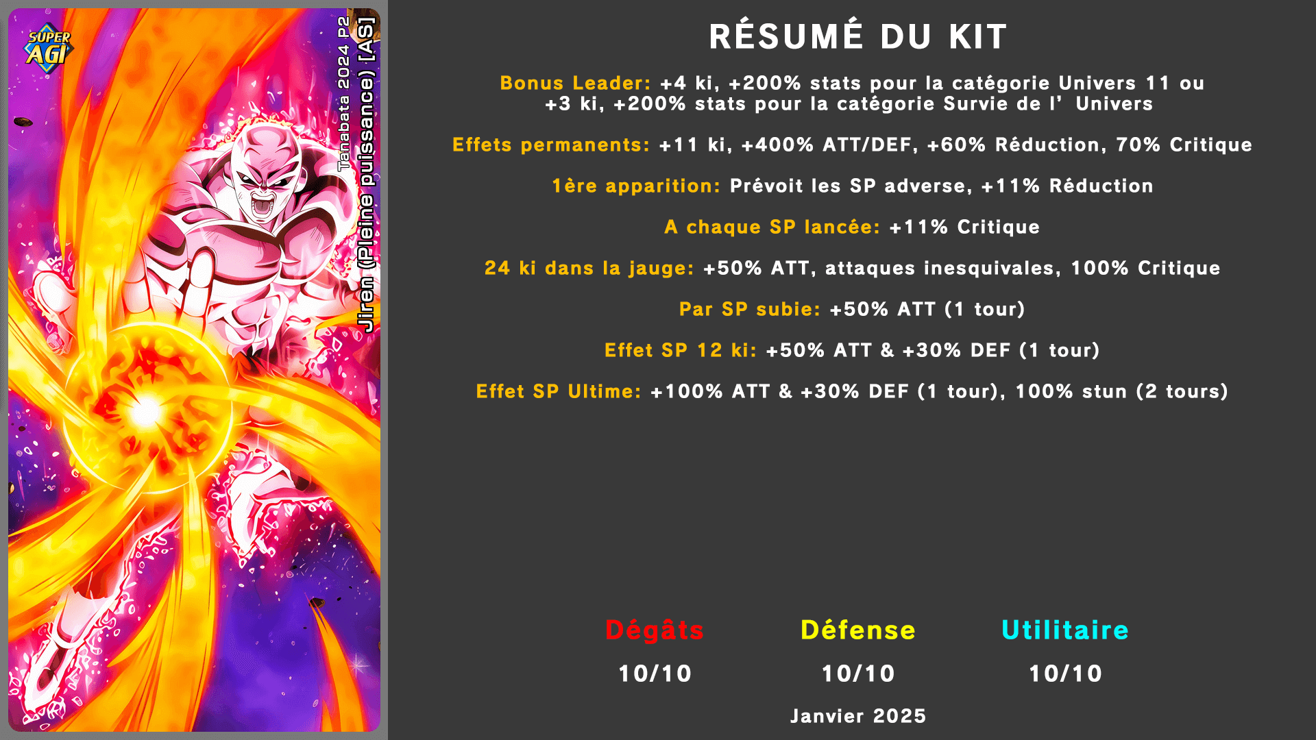 Fiche n°1Jiren (Pleine puissance) [AS] : Pouvoir inébranlable de l'isolement