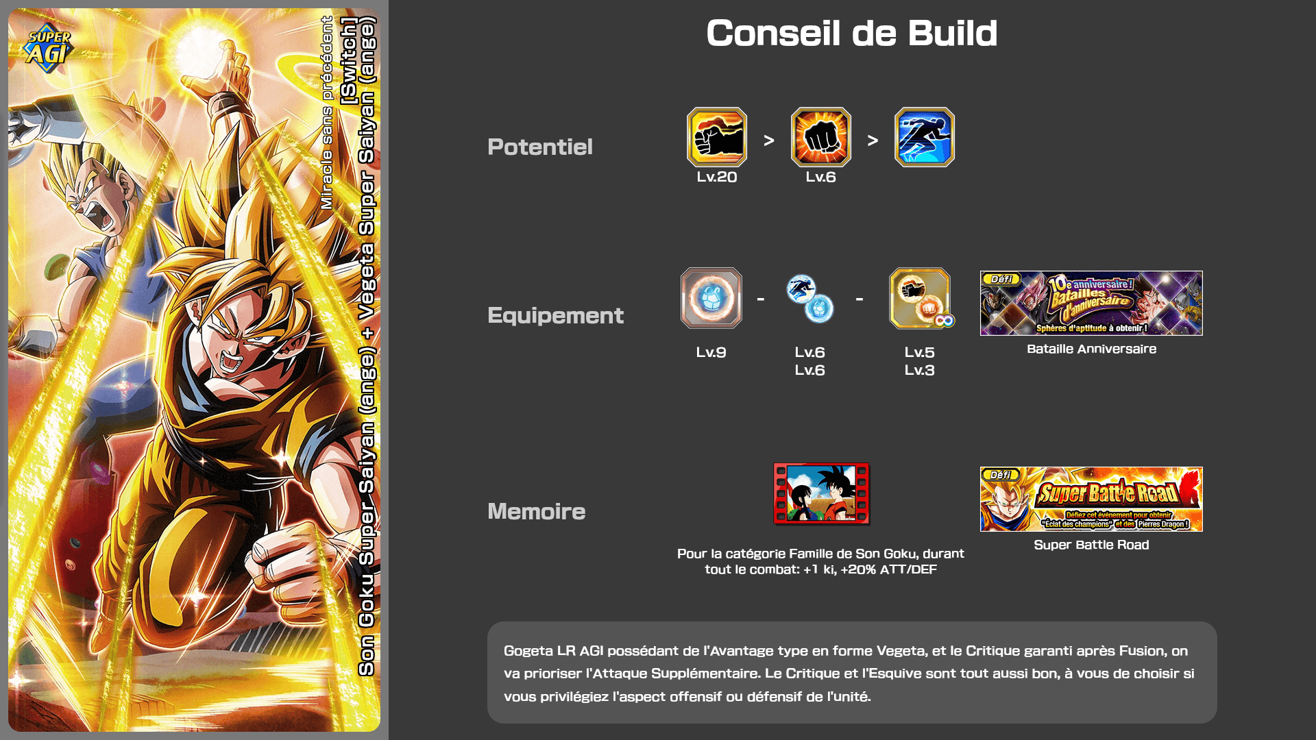 Fiche n°2Son Goku Super Saiyan (ange) + Vegeta Super Saiyan (ange) [Switch] : Miracle sans précédent
