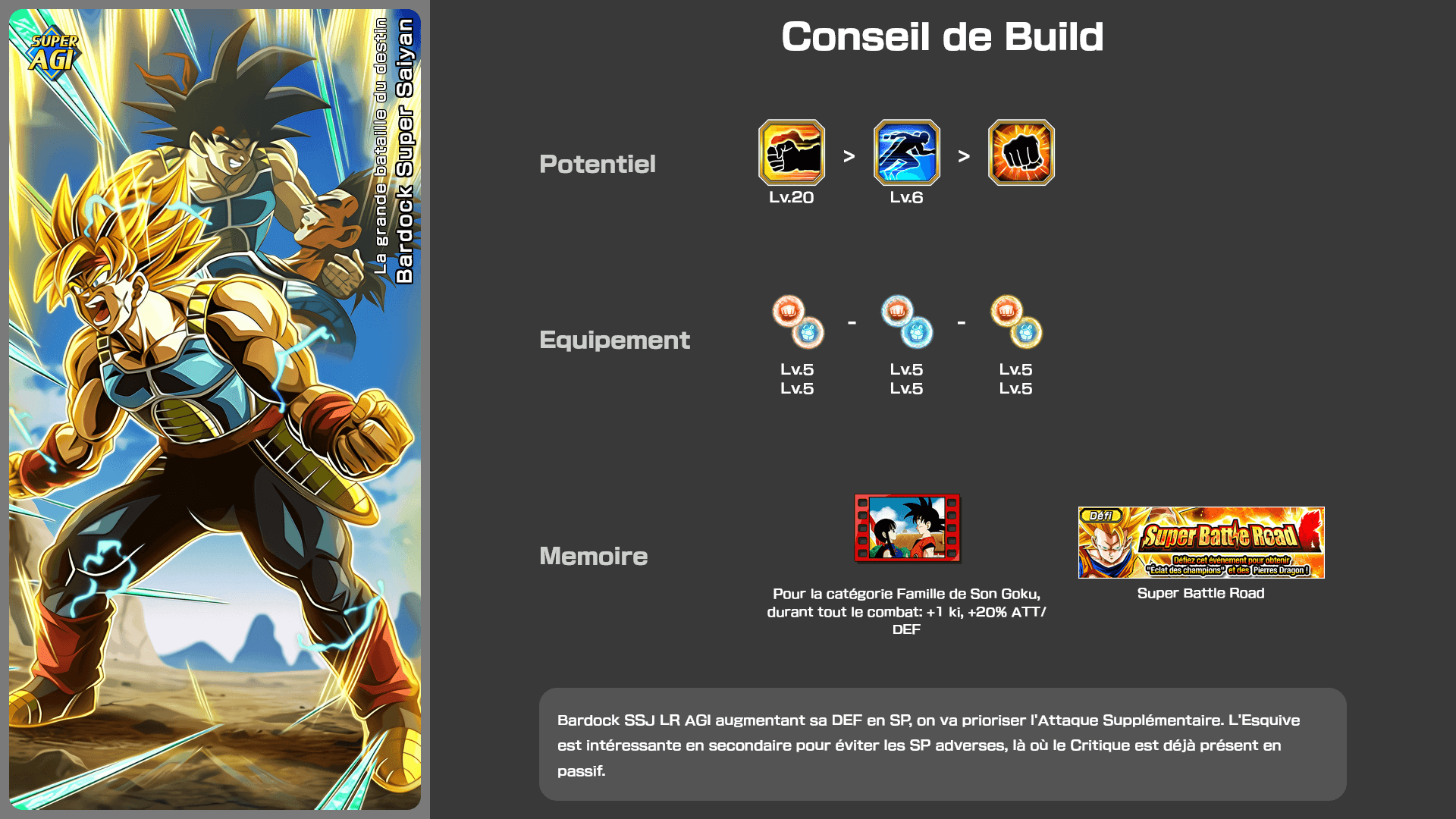 Fiche n°2Bardock Super Saiyan : La grande bataille du destin