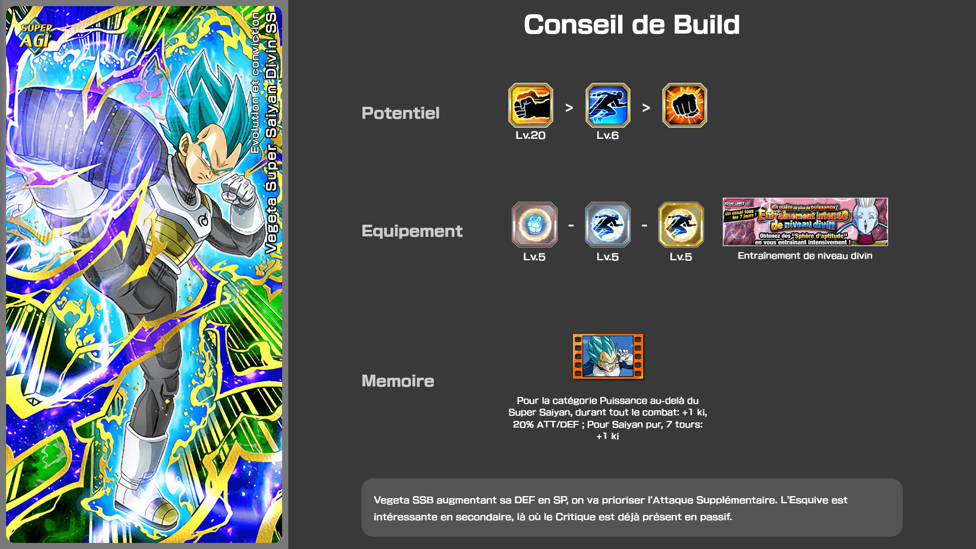 Fiche n°2Vegeta Super Saiyan Divin SS : Evolution et conviction