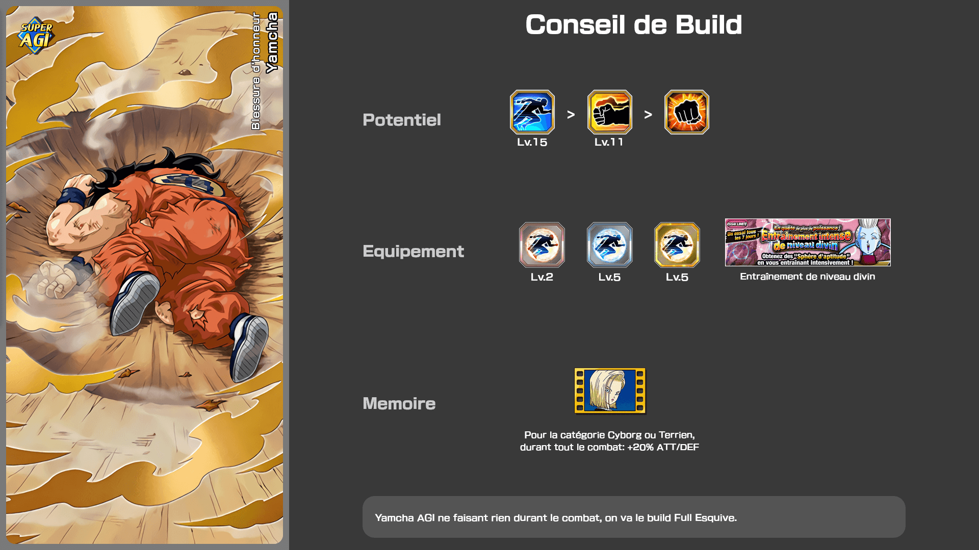 Fiche n°2Yamcha : Blessure d'honneur
