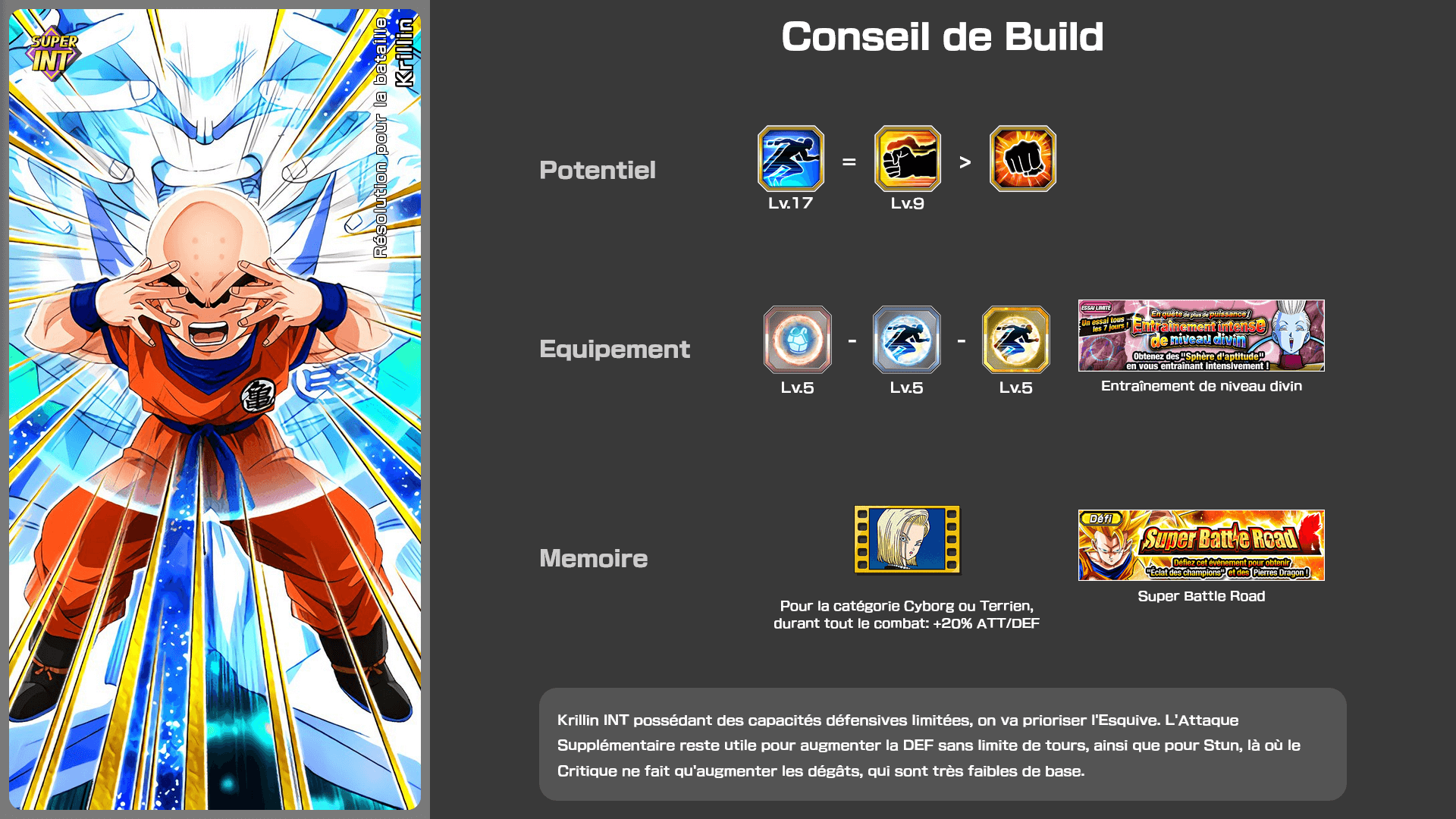 Fiche n°1Krillin : Résolution pour la bataille
