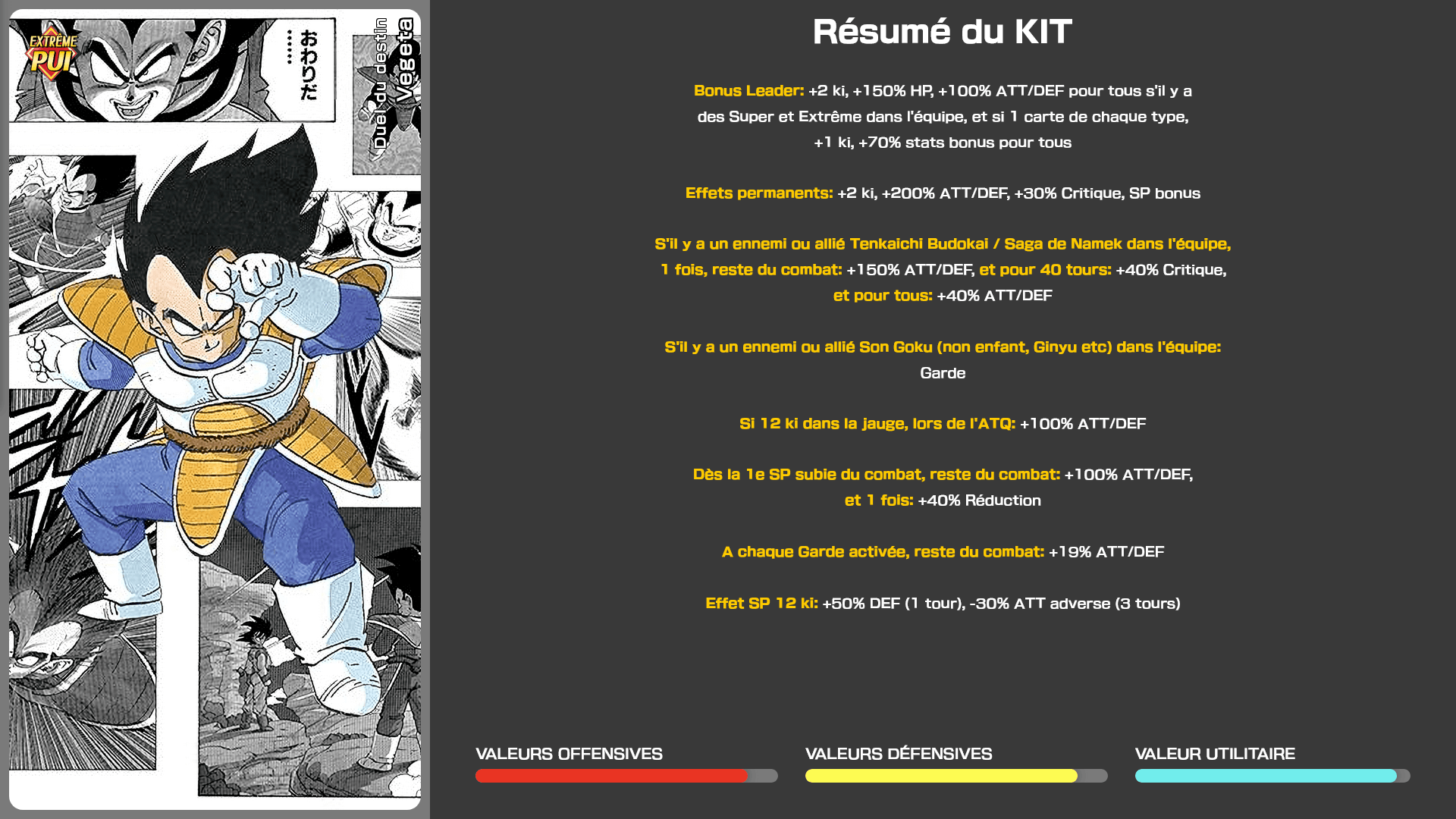 Fiche n°2Vegeta : Duel du destin